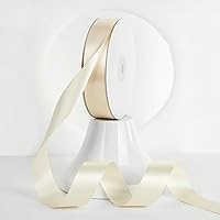 Vista 142 de MEEDEE - Cinta de satén blanca de 2 pulgadas, cinta blanca de lujo de doble cara de 25 yardas, cintas de seda para envoltorios de regalo