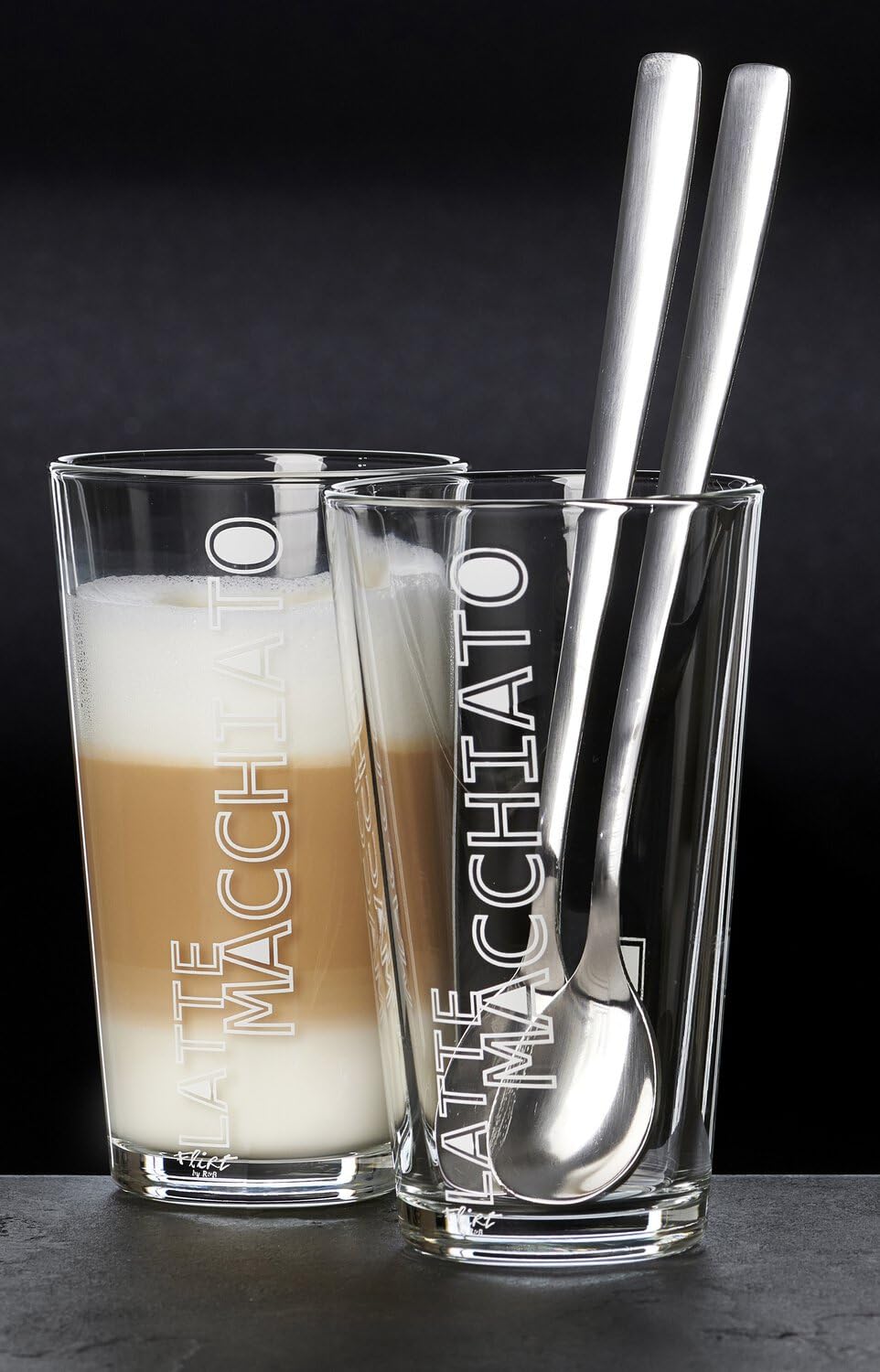 Ritzenhoff & Breker Lena 115512 - Bicchieri da Latte Macchiato, con cucchiai, 4 pz
