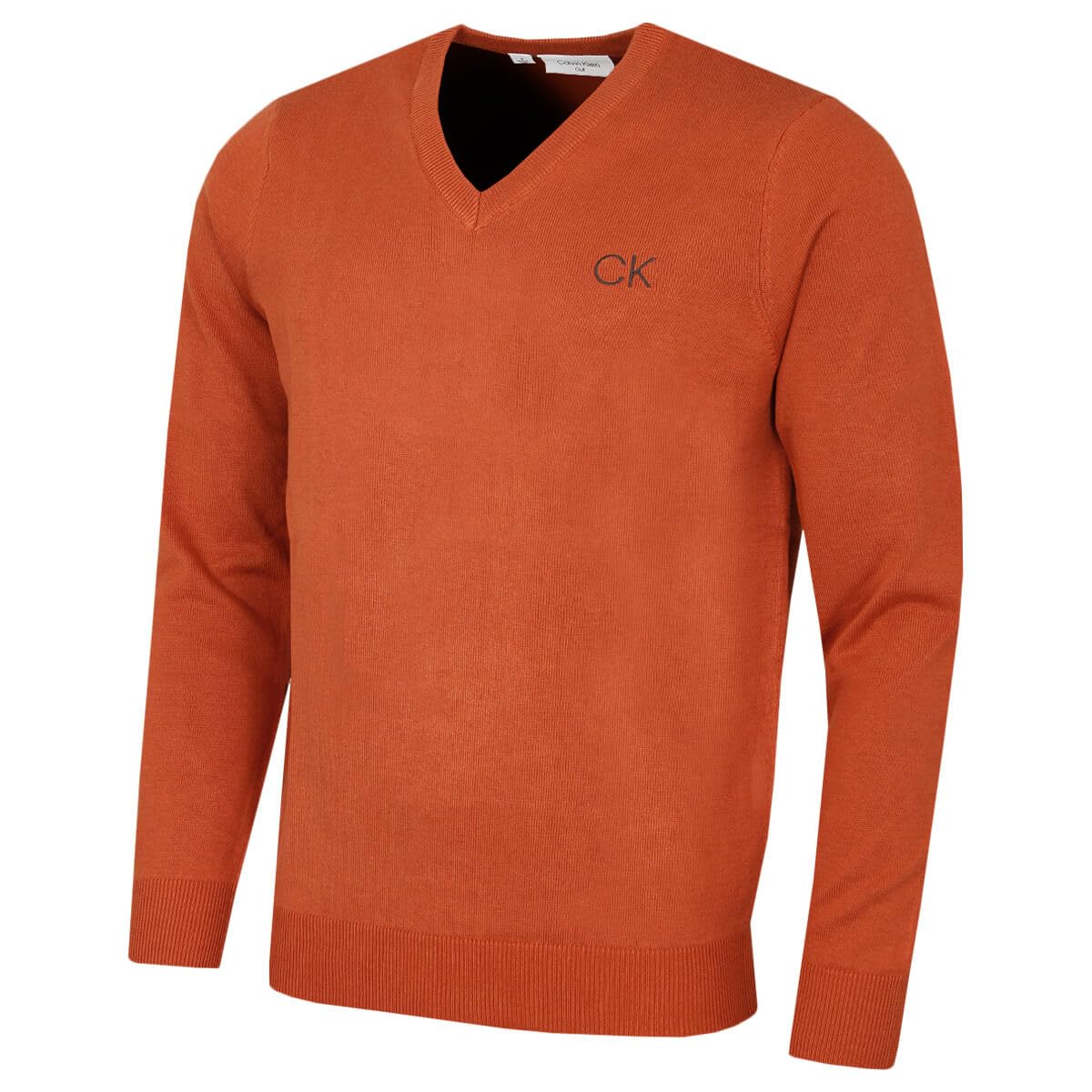 Calvin Klein Men's Orange V-Neck Tour Golf Sweater - Xxxxl
