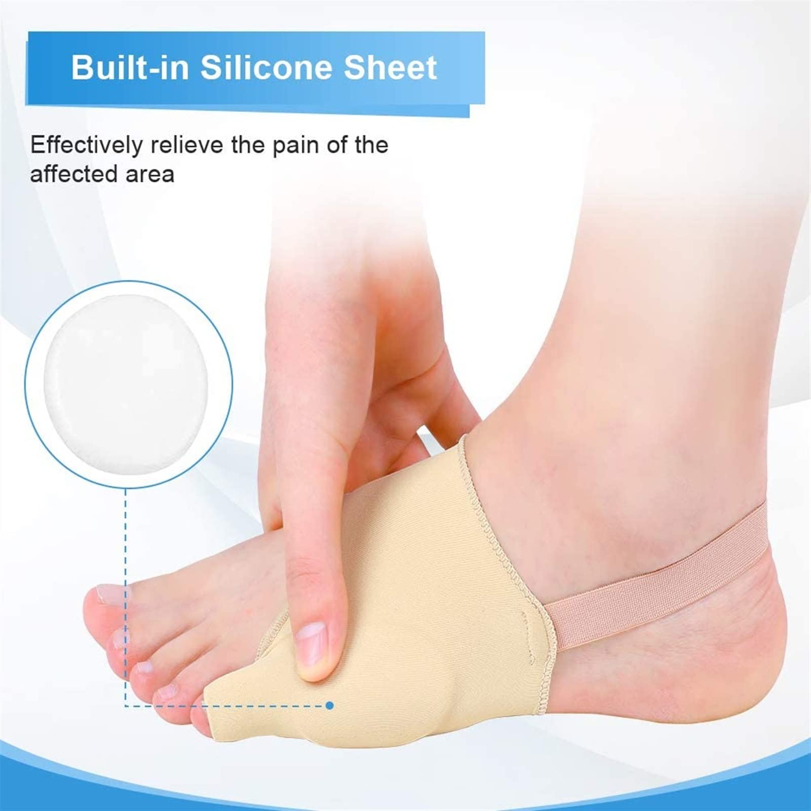 MUSUMI 1 Paar kleine Zehenspreizer, Ballenschiene, Korrekturhülse, Ballenschutz, Schmerzlinderung mit weichen Silikon-Gel-Pads, Korrektor, Valgus, Hammerzehen