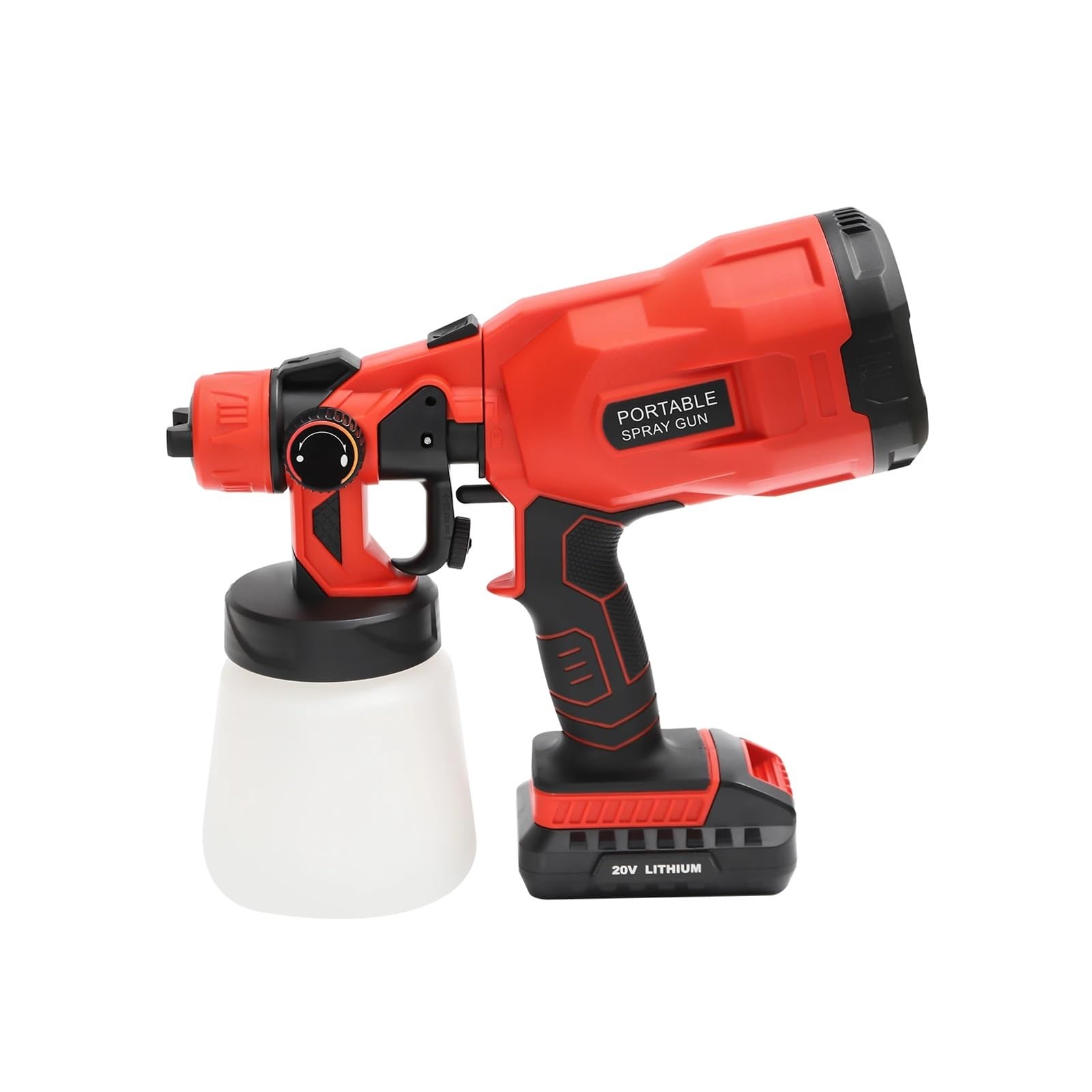 Spruzzatore di vernice, Pistola a spruzzo for vernice ad alta pressione senza fili da 20 V, utensile elettrico Airless, pistola a spruzzo HVLP da 800 ml Spruzzatura efficiente