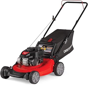 Craftsman M105 140cc Gas Powered Push 21-Inch 3-in-1 Lawn Mower with Bagger, 1-in, Liberty Red