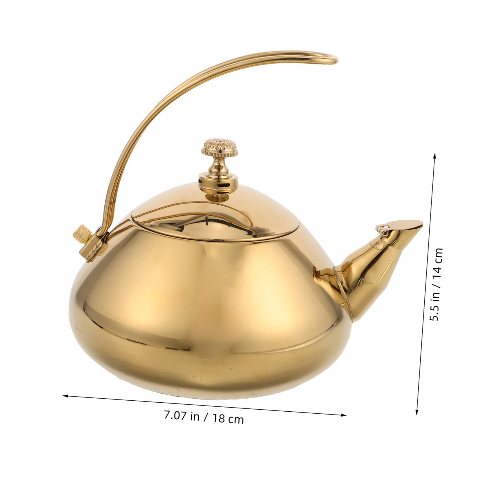 Tetera de Acero Inoxidable de 1, 5 L con Asa, Compatible Inducción | Filtro Incluido, Color Dorado, Uso en Hogar y Oficina, Diseño Elegante y Sencillo