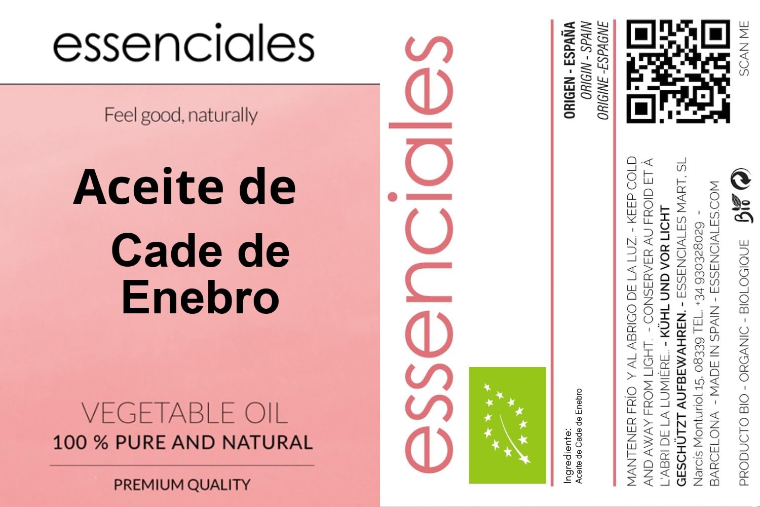 Huile végétale de Cade/Genévrier oxycèdre 100% pure 500 ml - Juniperus oxycedrus - Soin visage, corps et cheveux