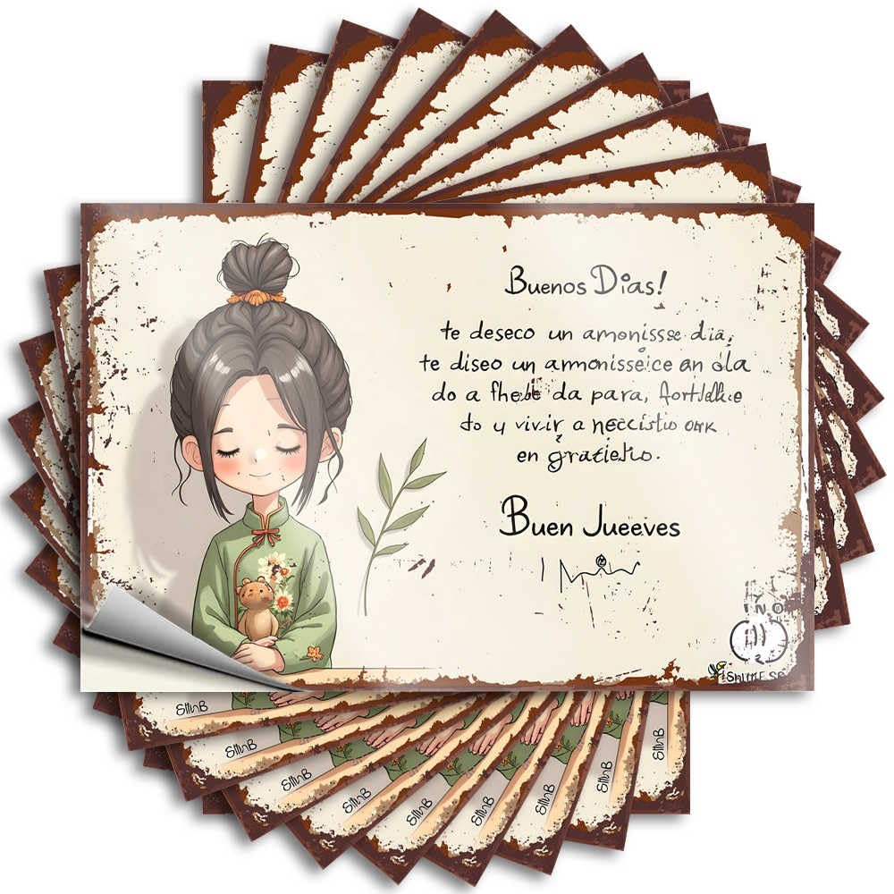 Fzfn Colour Bathroom Stuff Tumbler Stickers | Happy Day Wishes In Spanish: A Charming Greeting Card Design Big For Farmers Decor(12X18cm)
