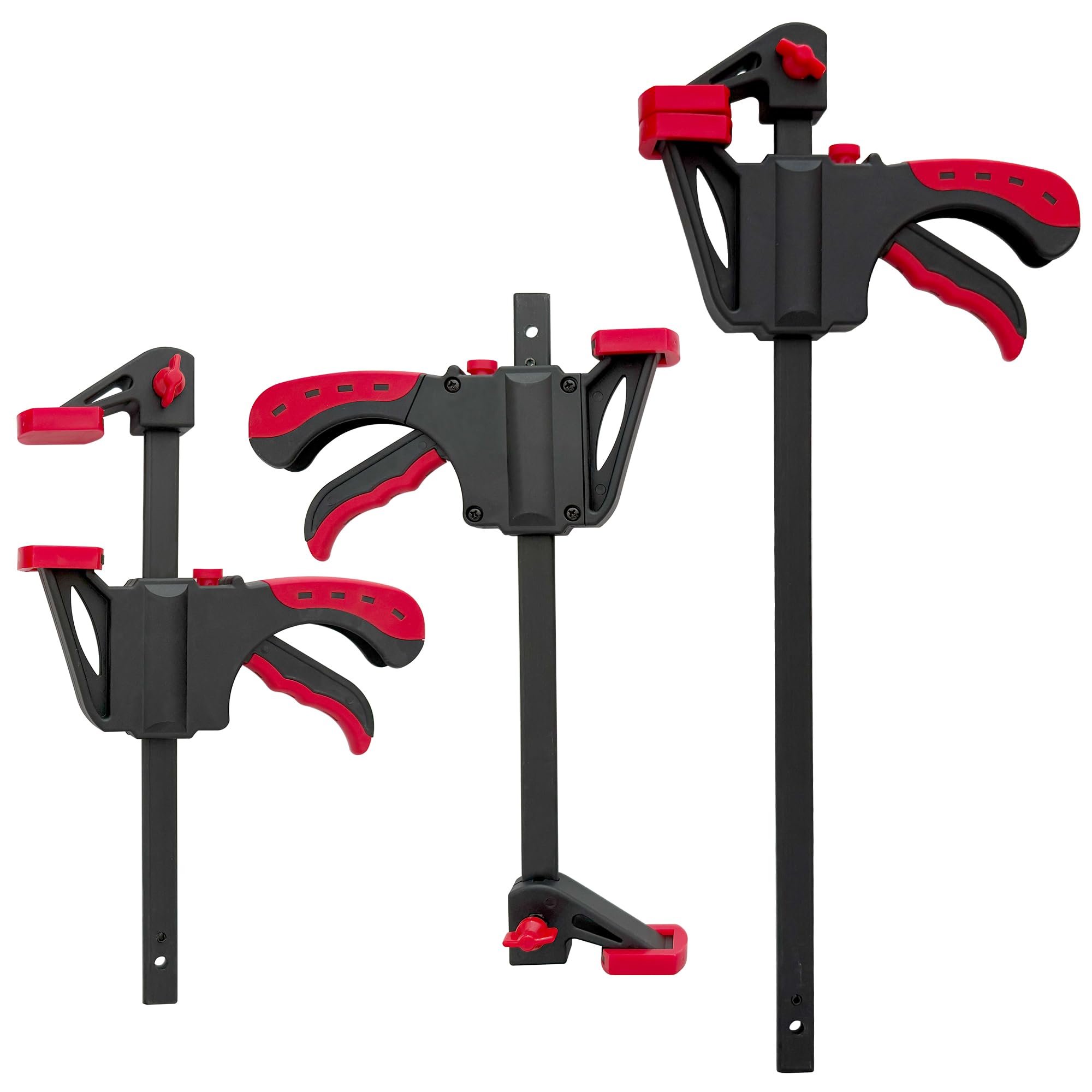 Thanaddo 3 Stk. Schraubzwingen Set, Profi Einhandzwingen, 6-Zoll & 12-Zoll Klemmen Schnellgriffklemmen Klemmzwinge, 2 in 1 Spannkraft 70kg für präzises Fixieren Holzarbeiten, Heimwerken Klemmen