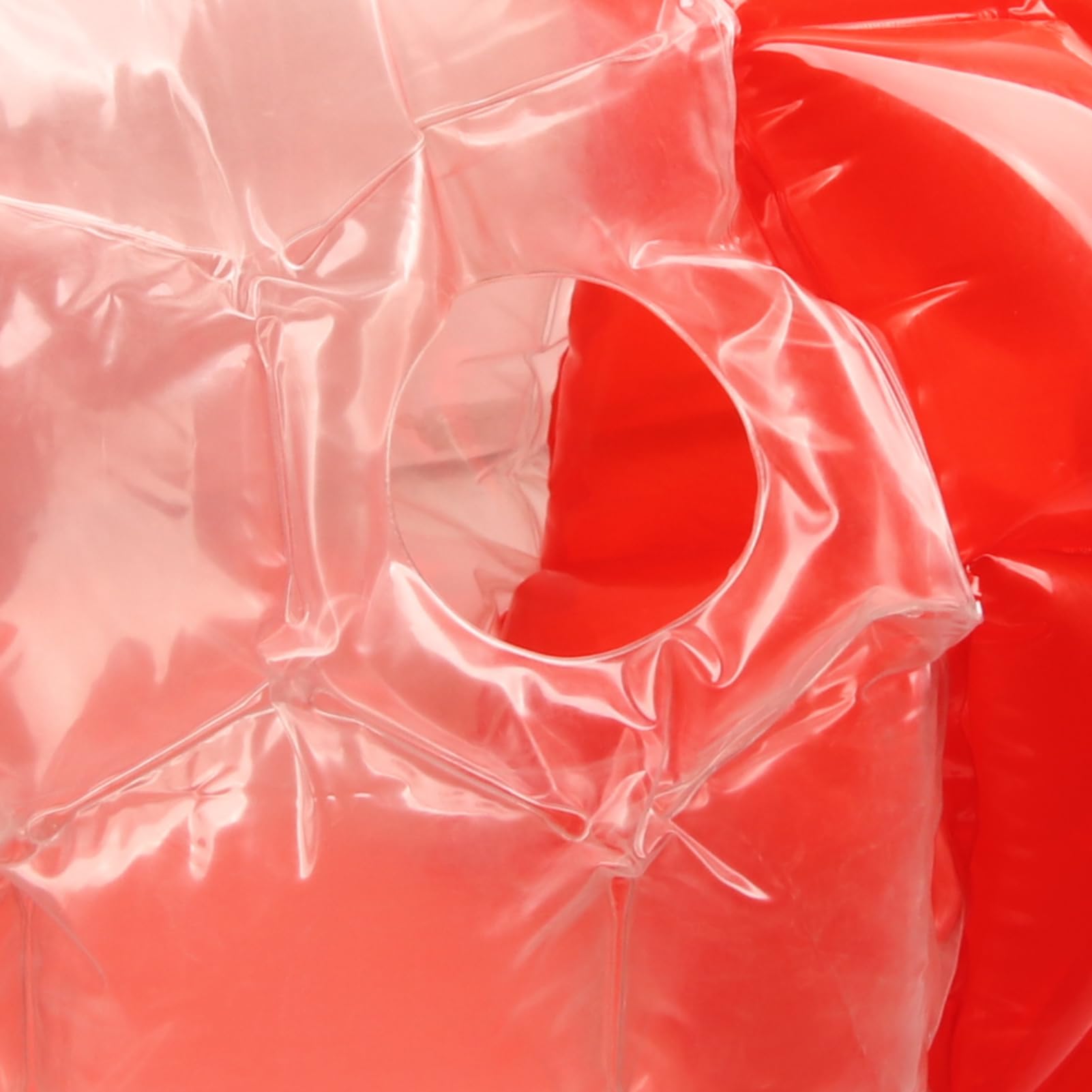 Aufblasbarer Bump-Ball, menschlicher Kollisions-Blasen-Hüpfball, PVC-Körperblasenball für Outdoor-Spiele und Partys, inklusive Reparaturflicken, 90 x 80 cm für Kinder und (Rot Transparent)