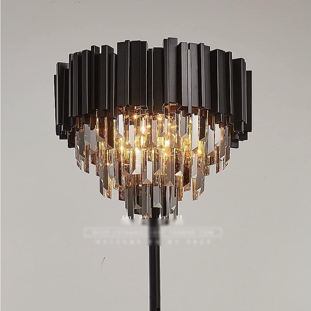 Lampa stojąca 66,9 inch staande lamp moderne vloerlamp met kristallen kap en marmeren voet vloerleeslamp voetschakelaar hoge paallamp idealny wybór