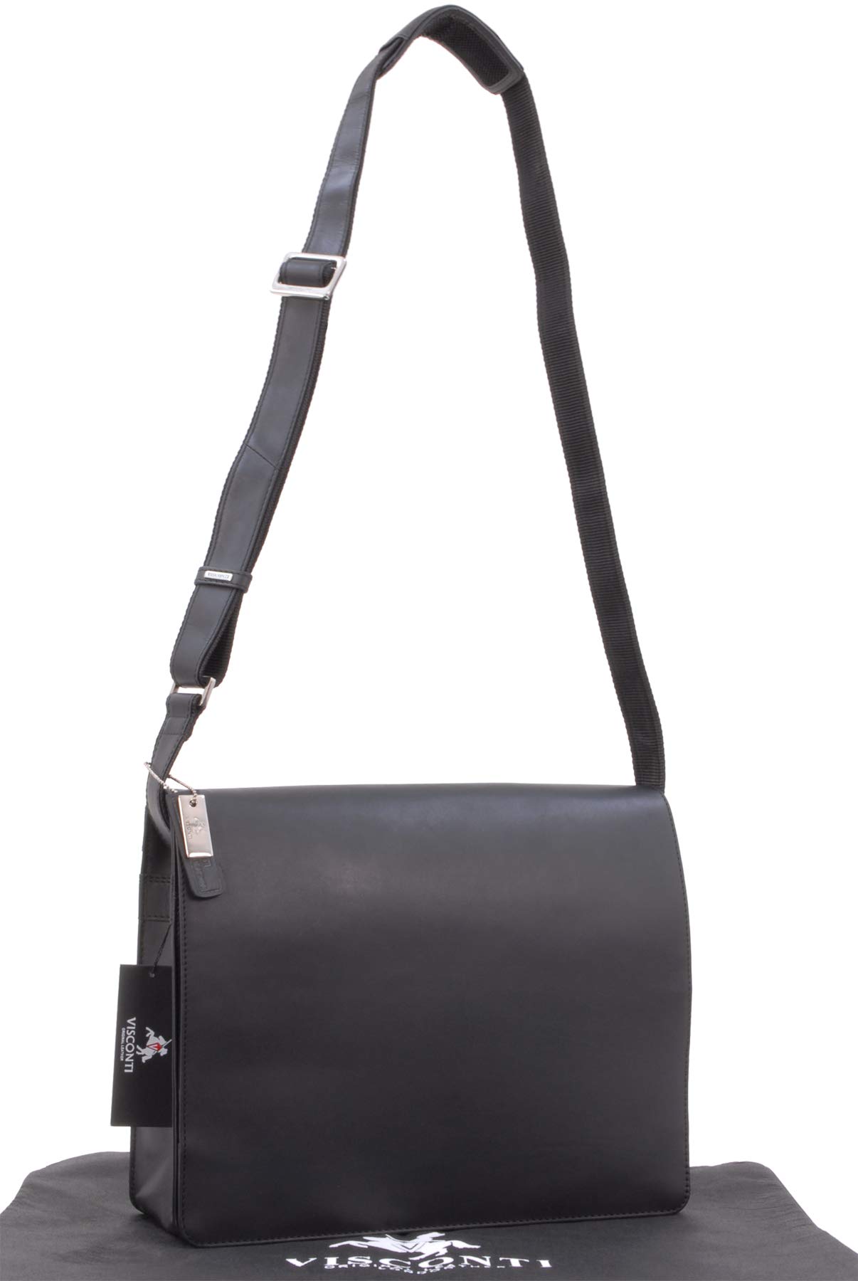 VISCONTI - Messenger Bag in Pelle per PC 14 Pollici - Borsa a Tracolla Media da Lavoro per Uomo - Borsa A4 per Ufficio - 18548