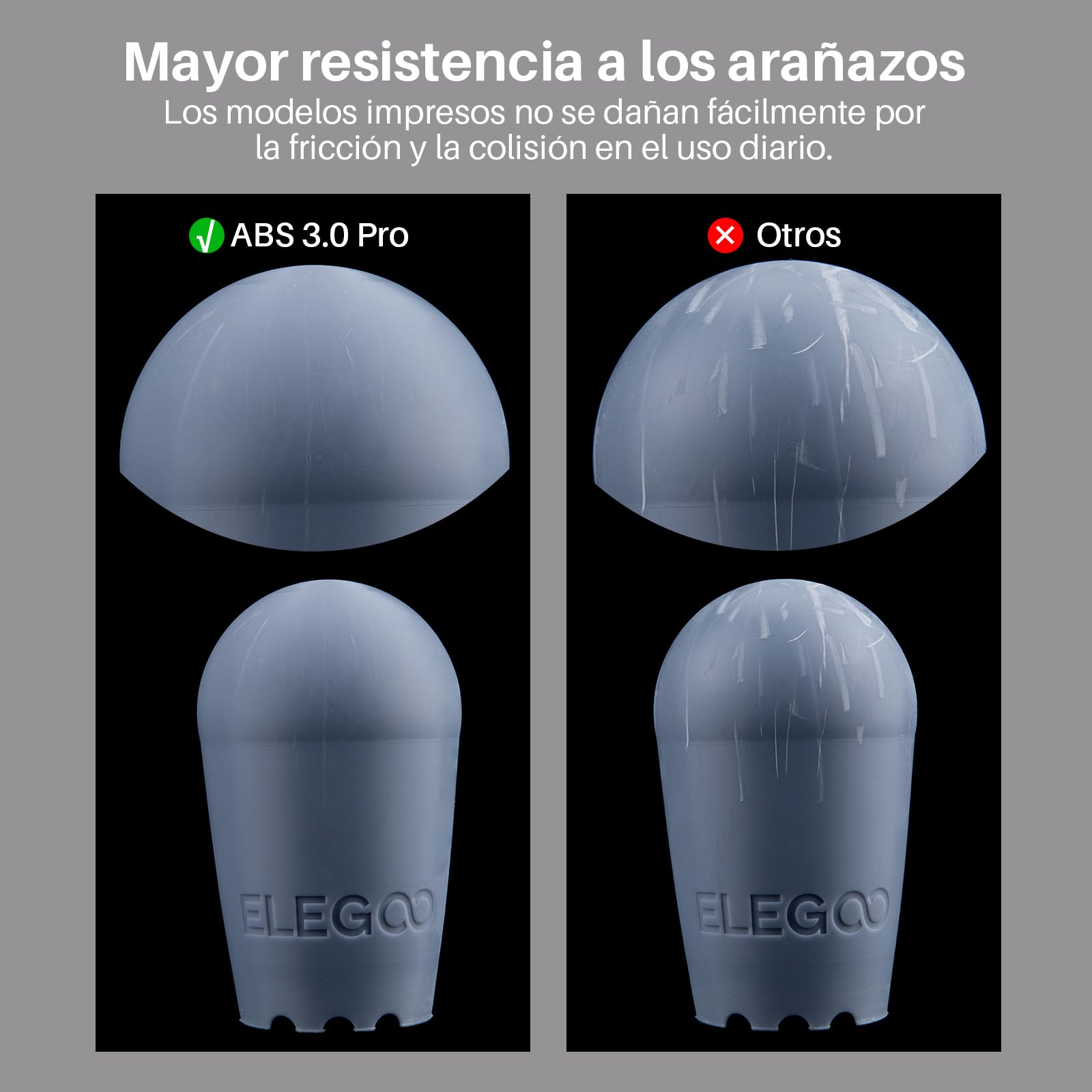 ELEGOO ABS-Like Resin 3.0 Pro, Resina de Fotopolímero para Impresión 3Dcon Mayor Resistencia a los Arañazos, Resina UV 405nm con Alta Precisión para Impresoras MSLA/DLP/LCD, No Frágil (Gris 2000g)