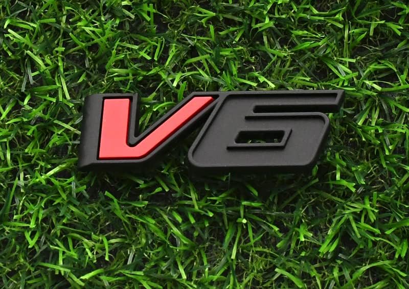 Image of 1x NEW Bed Fender V6 Emblem Tailgate 3D Sticker Badge Replacemewnt for 17-18 Canyon Colorado 23349280 (Black Red)