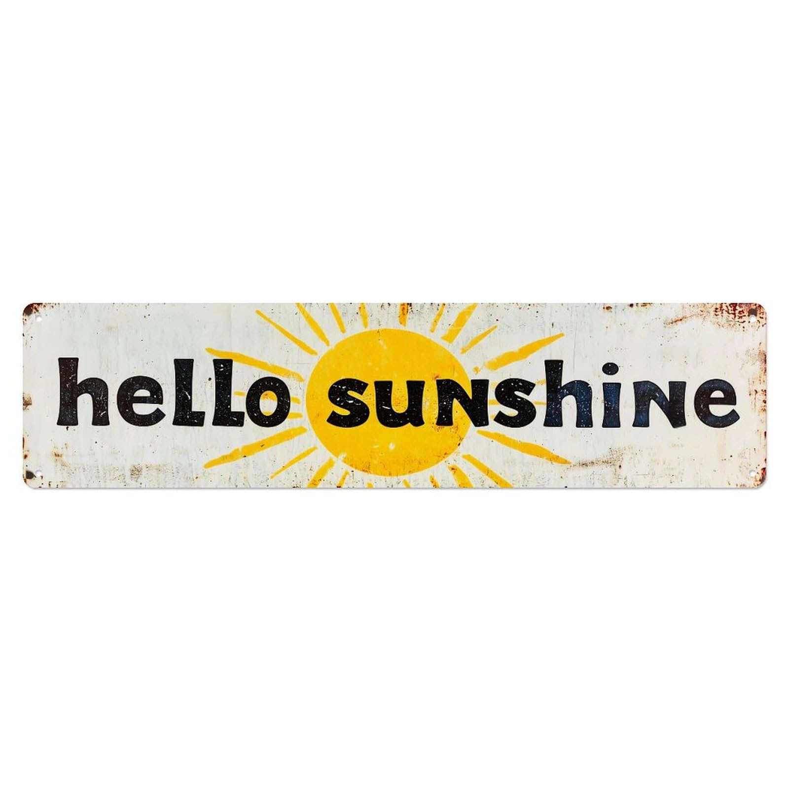 Hello Sunshine Sun Graphic Metal Tin Sign Plaque