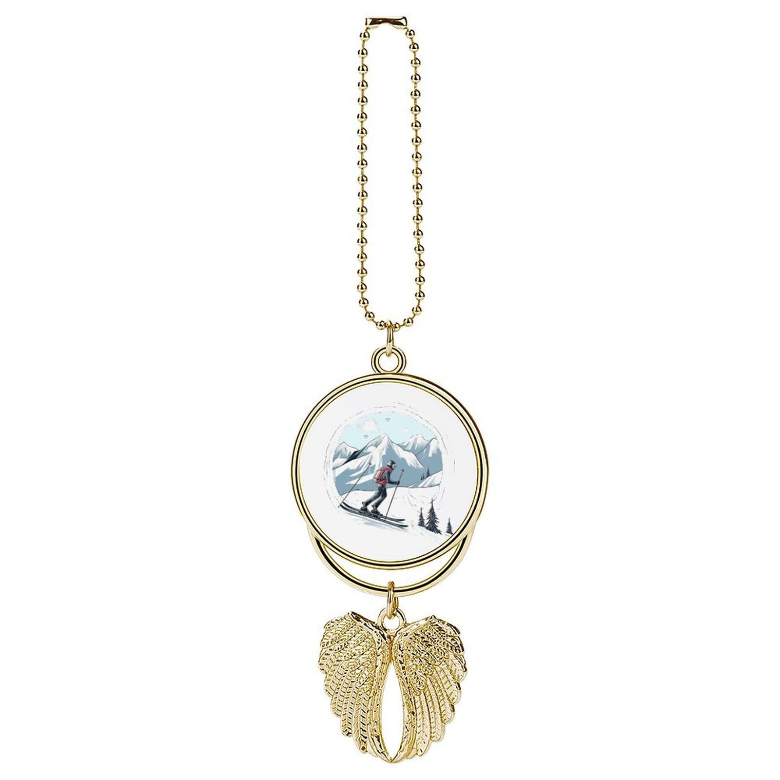 Skiing Theme Car Pendant Hanging Swing Auto Rear View Mirror Hanging Car Rear View Mirror Charm Truck Hanger Ornament Charm for Car Rear View Mirrors Accessories