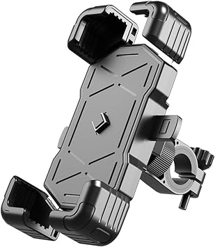Motorcycle Phone Mount for Ducati DesertX Desert X Desertx, Motorcycle Cell Phone Holder Handlebar Phone Mount 360 Rotatable Adjustable Shock Absorbing Phone Holder,A Black-Handlebar Style