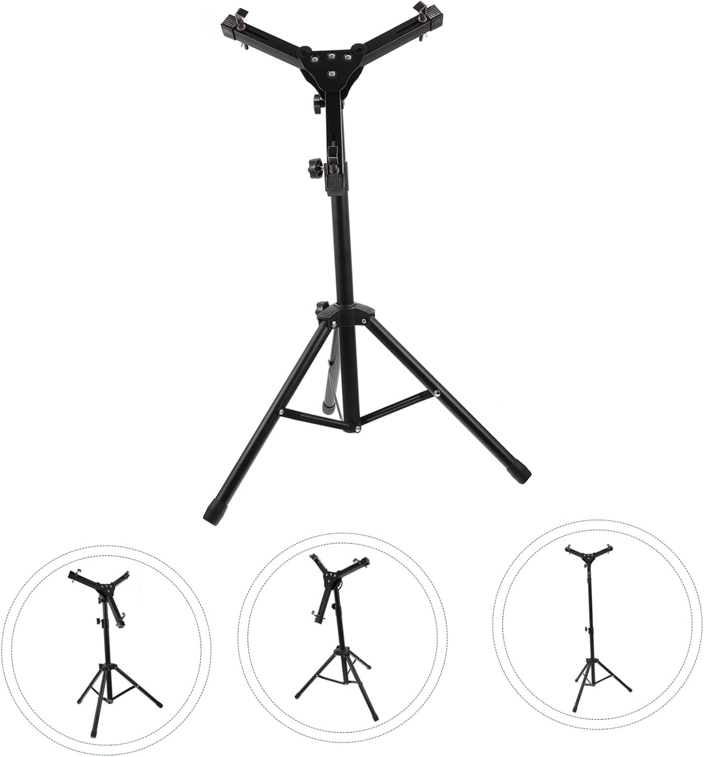 TOYANDONA Height Snare Drum Rack Portable Tripod Stand for Indoor Use Durable and Eco-friendly Design for Musicians of All Heights Black Finish