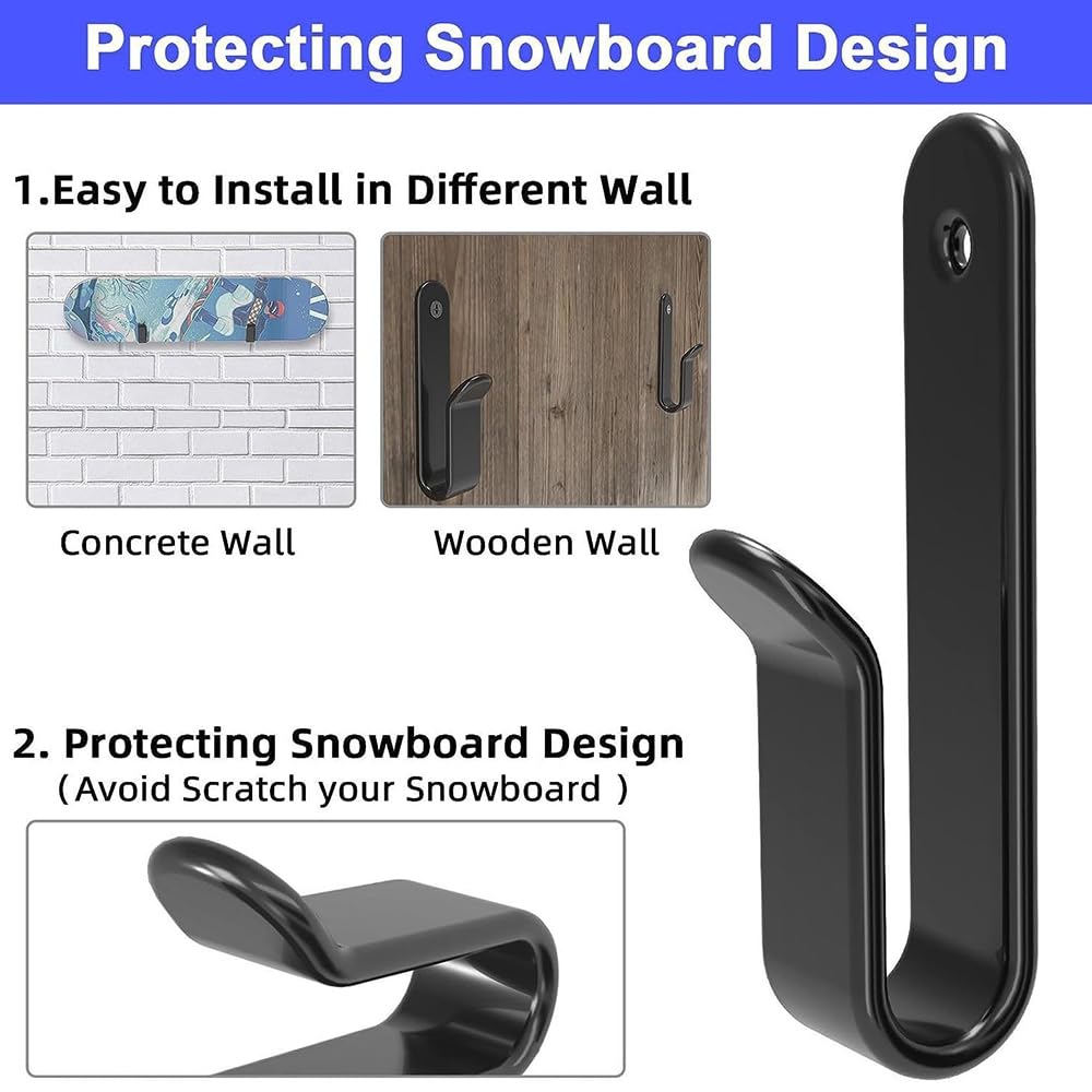 Supporto Da Parete Per Snowboard - 2 Pezzi, Design Salvaspazio, Per Casa E Garage - Foto 11