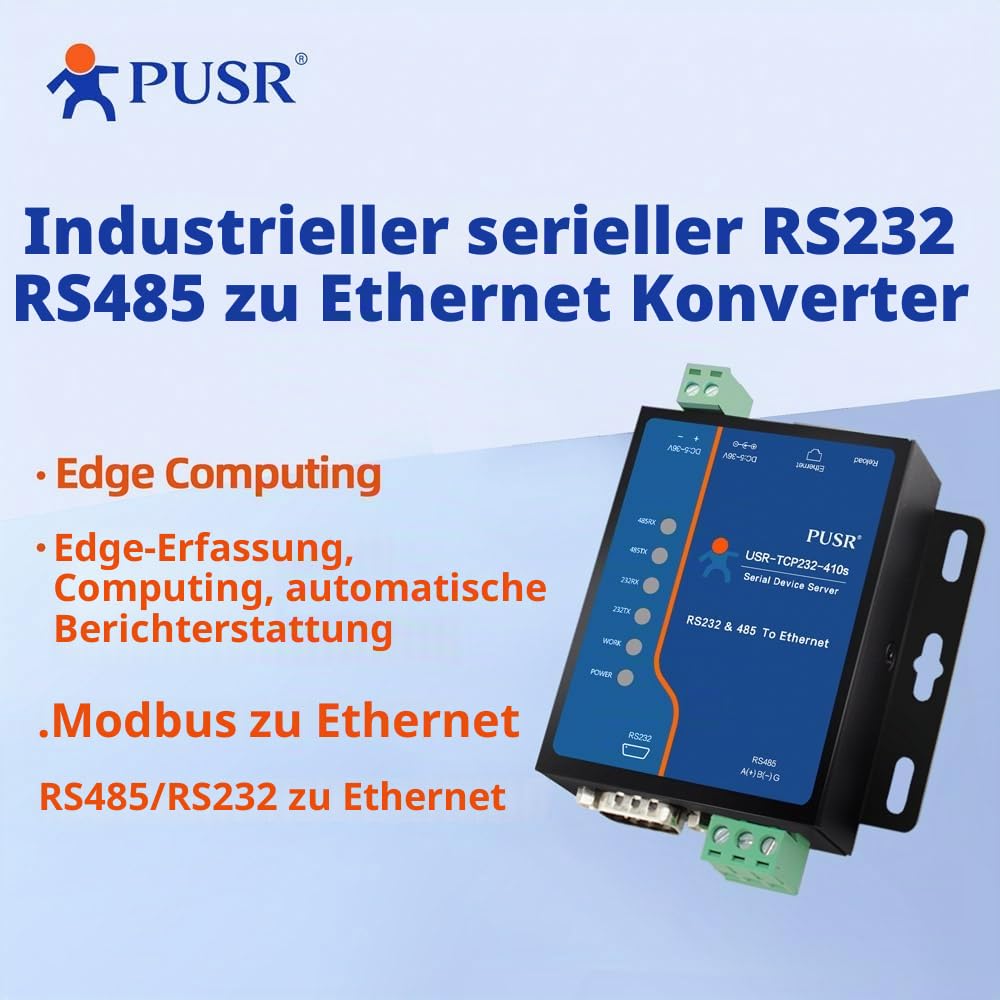 RS485 RS232 zu Ethernet Edge Computing Modbus Gateway Seriell zu TCP IP Modbus RTU zu TCP MQTT SSL/TLS encryption in HTTP USR-TCP232-410S-NEW