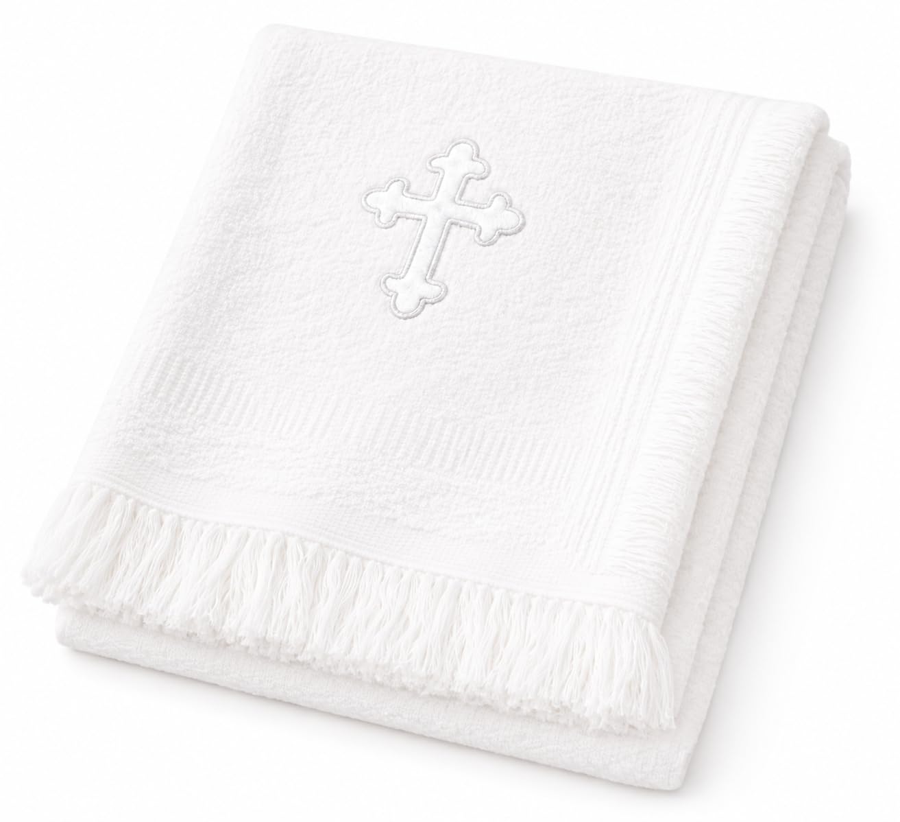 SOHOBABY Châle de baptême Luxueux pour bébé garçon et Fille, Couverture Blanche, pour Nouveau-nés, Nourrissons et Tout-Petits, Doux, Respirant et Chaud, en Acrylique (White Cross)