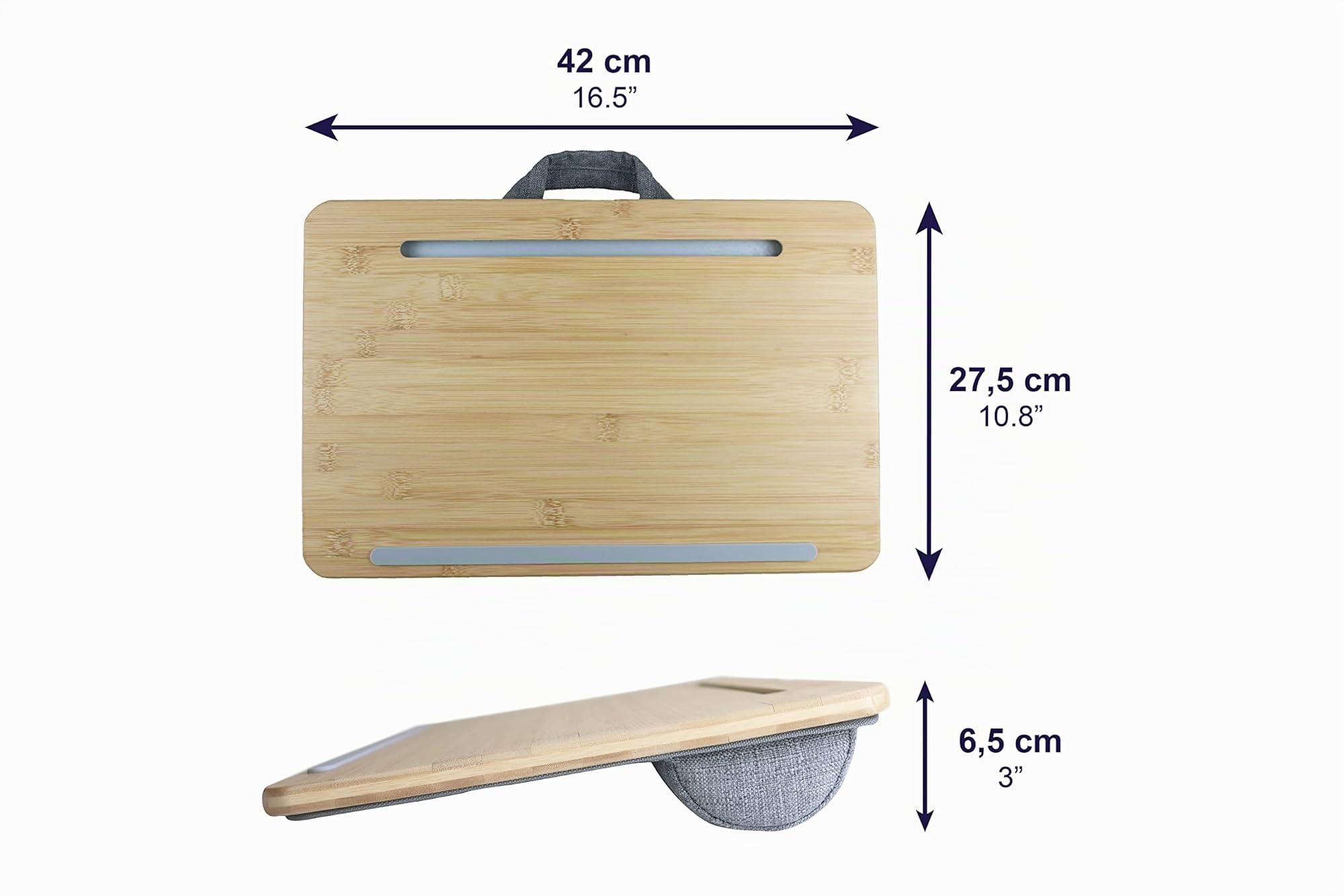 PEPE Mobility Soporte Portatil Sofa de Bambú, Soporte Regazo Ordenador Portatil Acolchado, Cojin para Laptop