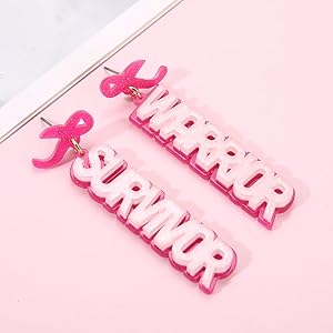 Pendientes De Cinta Rosa Para Concientización Sobre El Cáncer De Mama, Joyería Para Mujeres, Regalo Para Sobrevivientes De Cáncer, Grande, Metal, No Es Una Piedra Preciosa