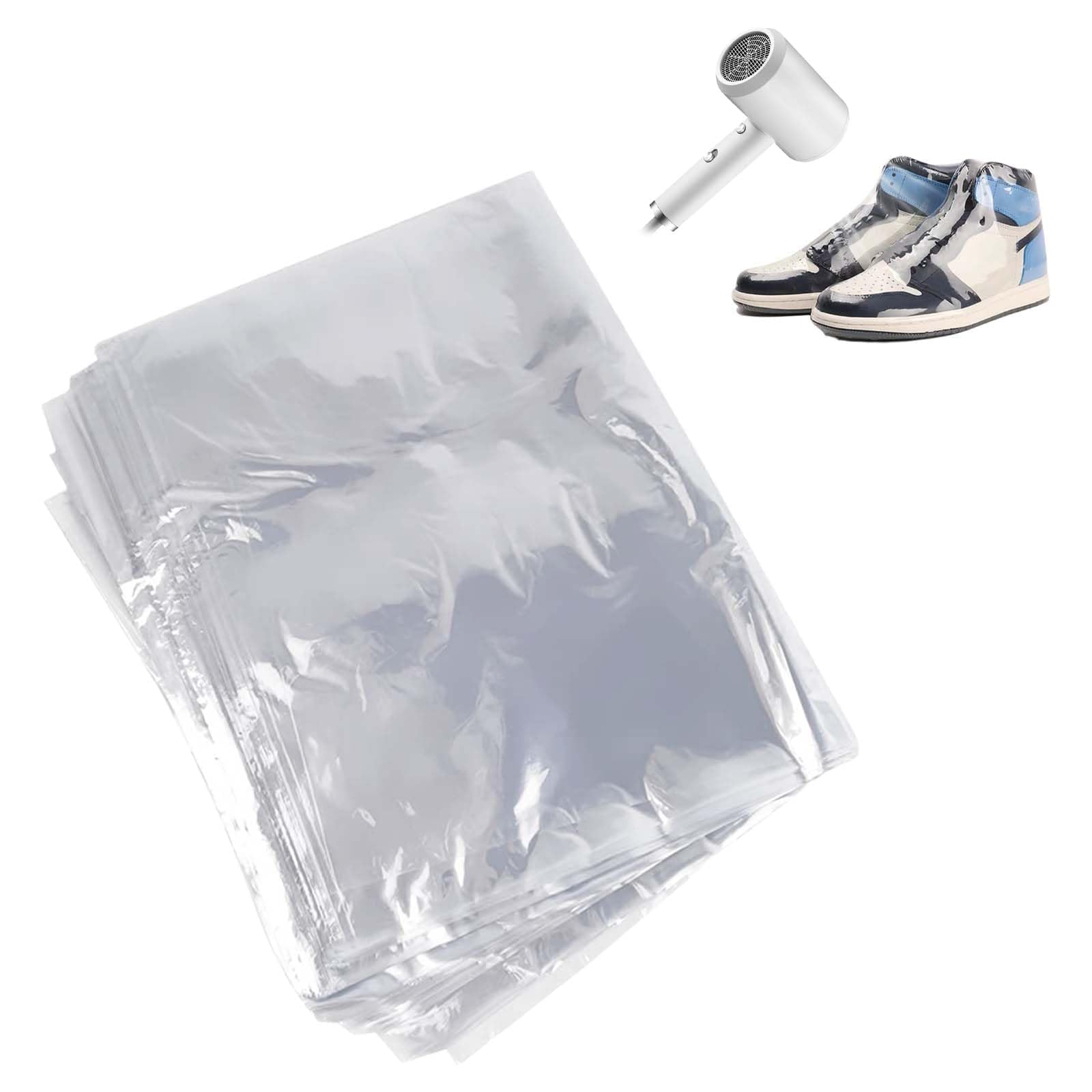 100 Stück Schuh-Schrumpffolie – Transparente PVC-Schrumpfbeutel 25,4 X 39,9 Cm, Staubdicht, Vergilbungsschützend, Für Sneaker Und Schuhe