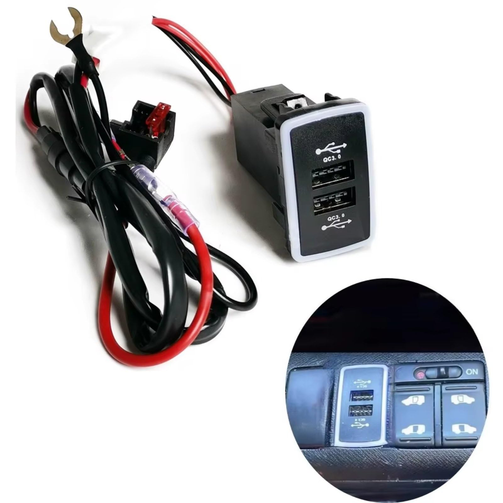 Console Presa USB Compatibile Con Hrv Per Vezel 2008-2013 12V 24V Auto Dual QC3.0 Presa Ricarica Adattatore Presa Ricarica Del Telefono Ricambi Auto