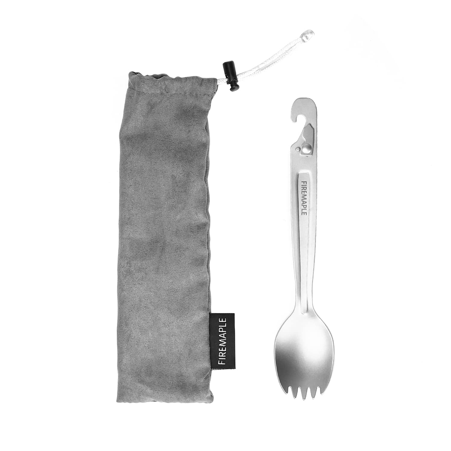 Fire-Maple Woodpecker Titanium Spork with Propane/Isobutane Gas Canister Punch | Perfect Fork and Spoon Cutlery for Camping, Backpacking, Travel & Survival Kit | Ultralight Camp Cookware Utensil