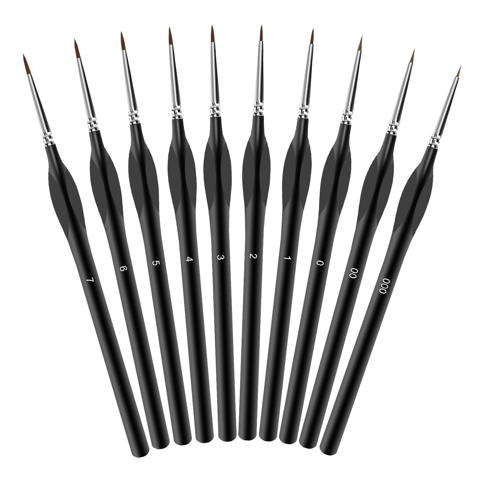 SumDirect Miniature Model Paint Brushes,10pcs Fine Detail Paint Brush Set with Triangular Handles for Acrylic, Watercolor & Oil - Perfect for Warhammer, Gundam, Miniature Painting (10pcs)