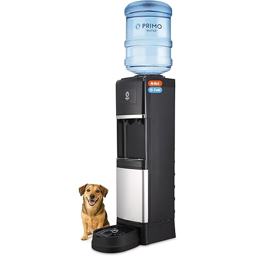Primo Water Dispenser for 5 Gallon Bottle with Pet Drinking Station - Hot & Cold Top Loading Water Cooler Machine