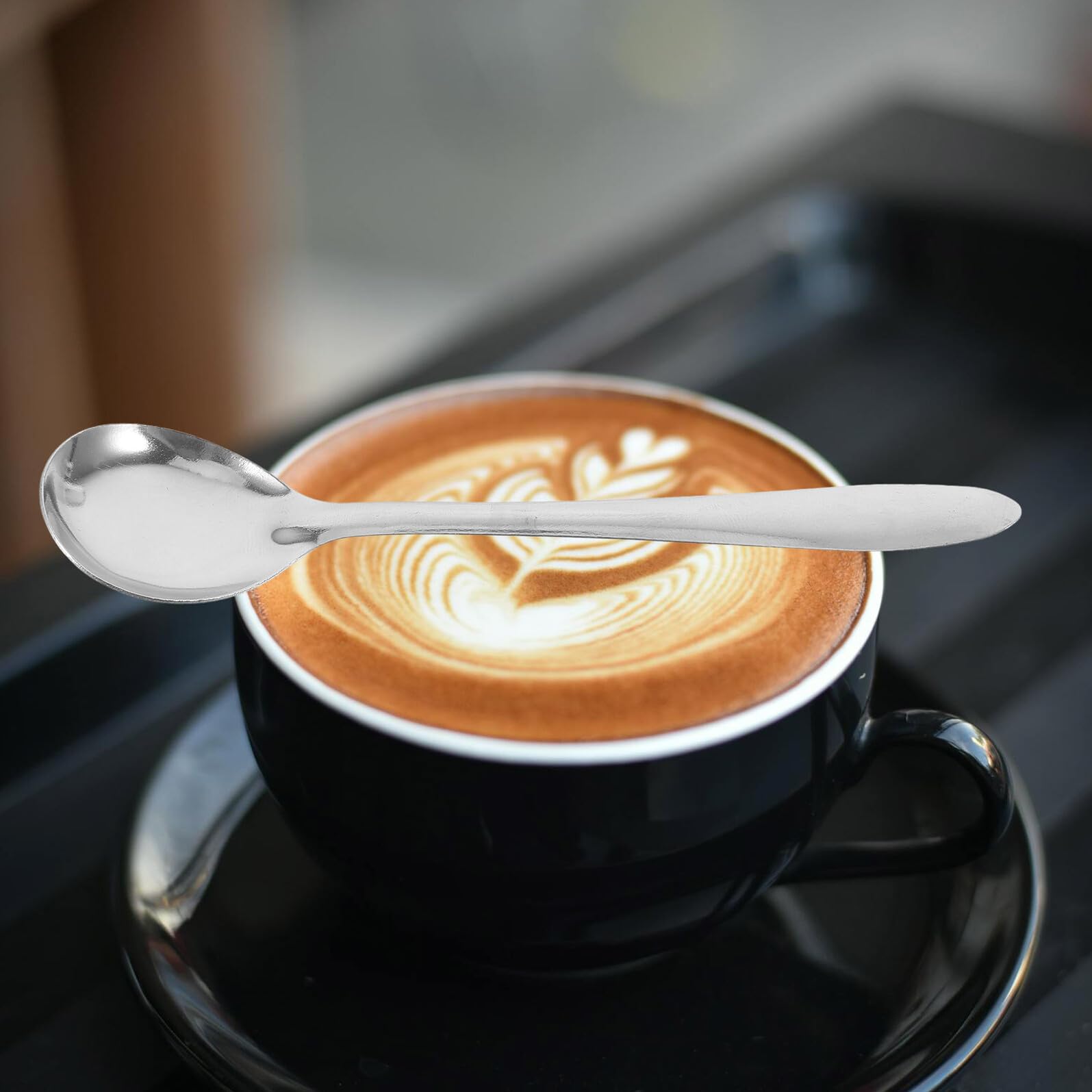 FRCOLOR 100 Stück Kleiner Kaffeelöffel aus Edelstahl Silber Spülmaschinenfest Vielseitiges Design für Kaffeezubehör und Espresso Portionierung