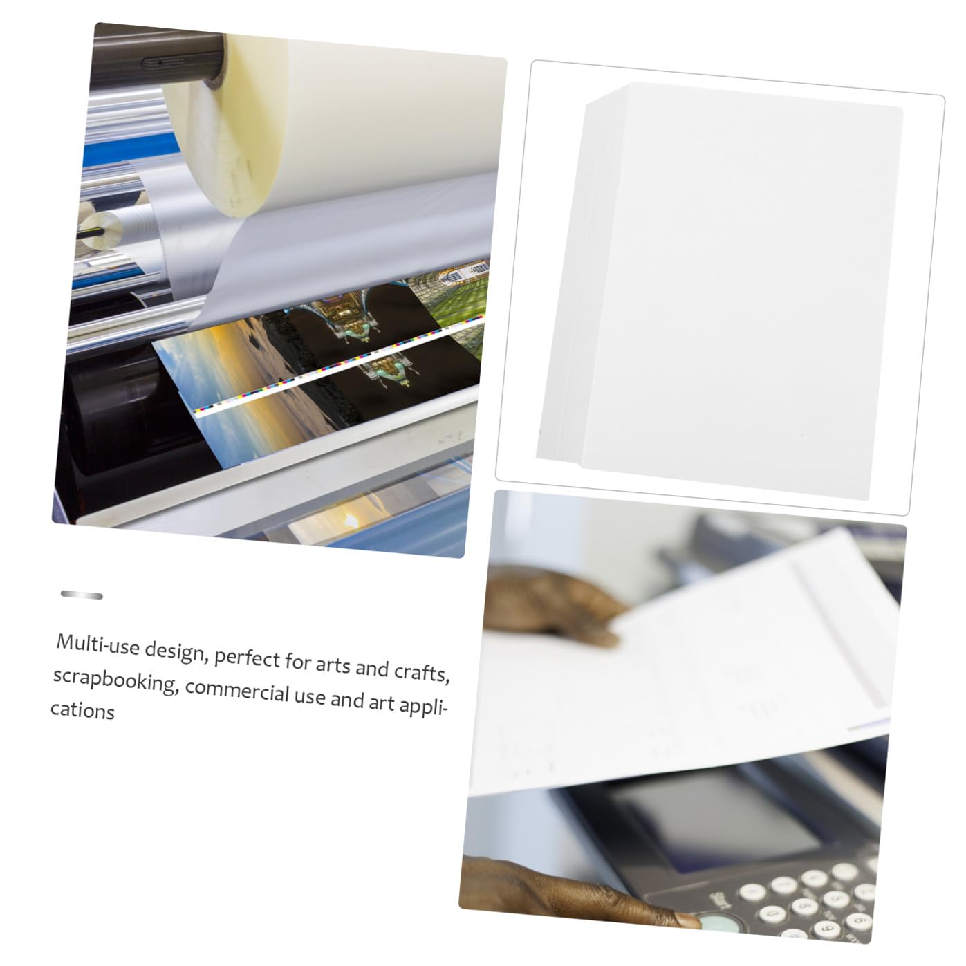 TEHAUX 500fogli Carta per Stampante Bianca di Carta Spessa Multifunzione da Stampa per Fotocopia e Disegno Cartone per Stampa