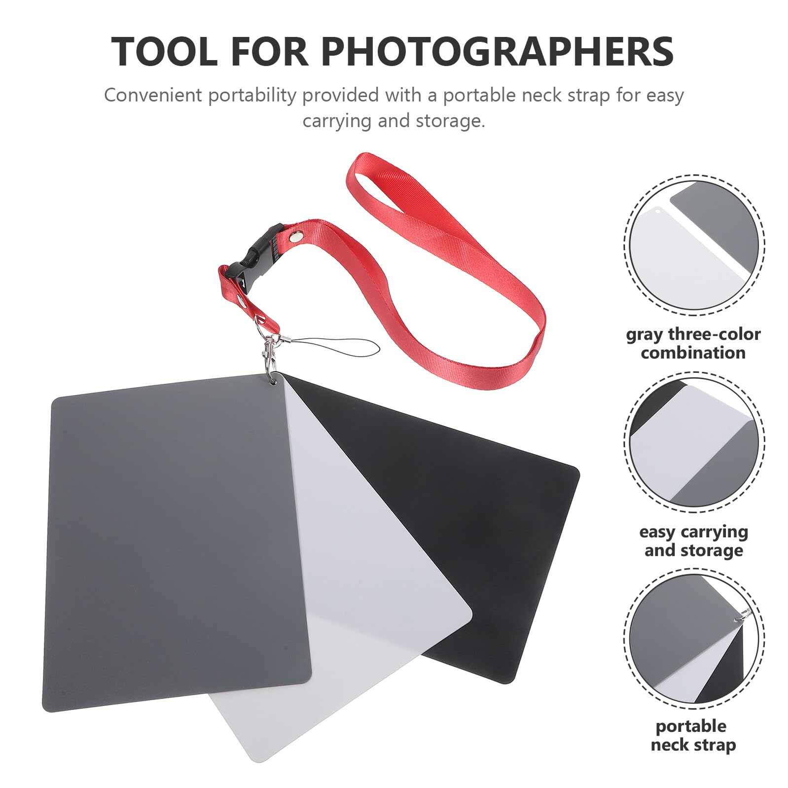 SOIMISS Portable Graukarte aus Kunststoff mit Riemen für Weißabgleich und Kalibrierung Geeignet für DSLR Digitalkameras und Professionelle Fotografen