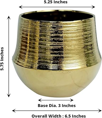 Balsa Circle 2 macetas redondas doradas de cerámica texturizada de 6 pulgadas para suculentas, macetas de flores, bodas, fiestas, eventos,