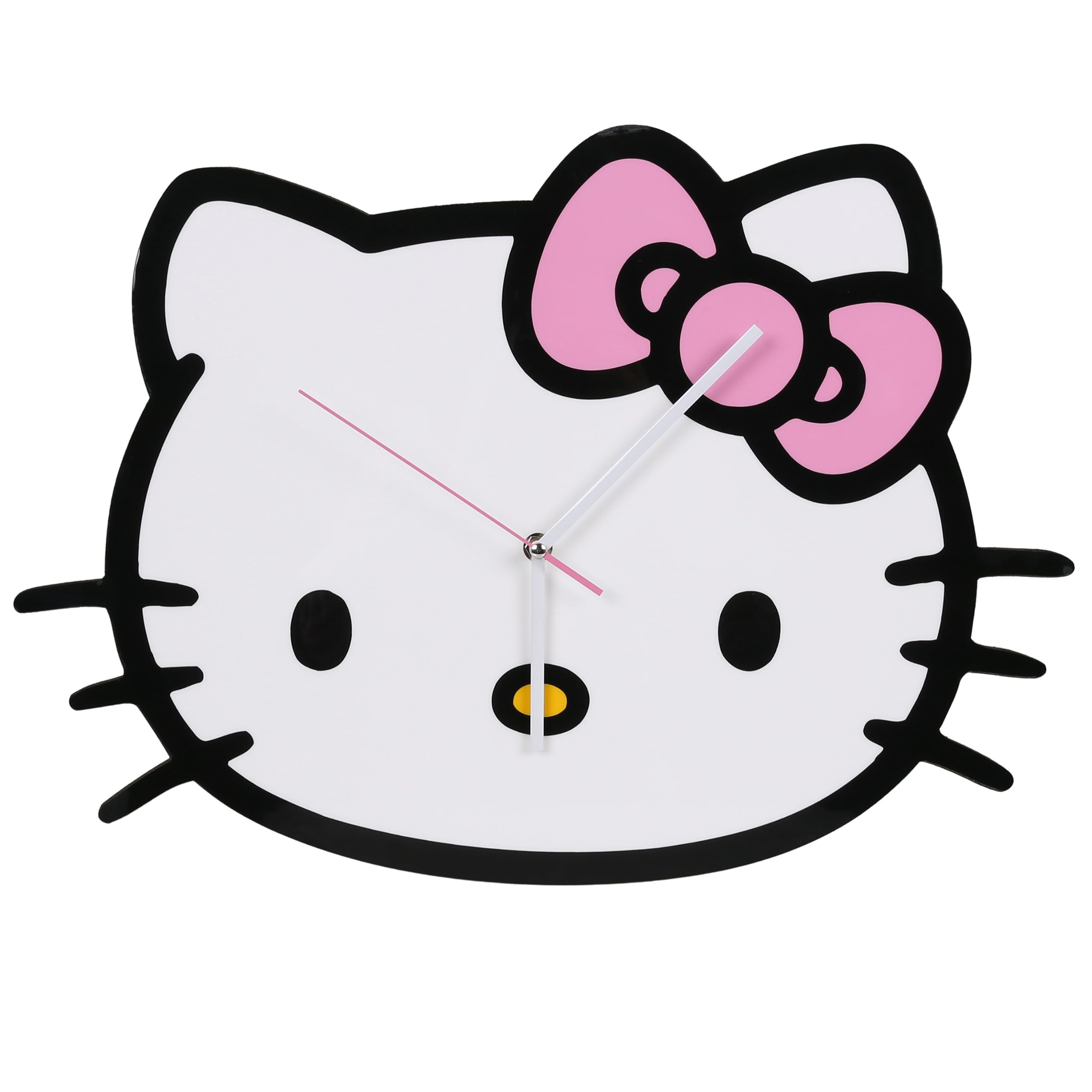 Sarcia.eu A Sarci.eu Hello Kitty Wall Clock Xl For Children's Room, Large Nalogue Wall Clock 50X35.5 Cm (A)