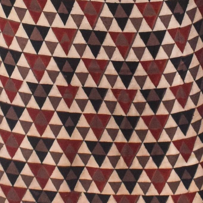 Image of Ethnics of Kutch Womens's Ajrakh Modal Silk Natural Dye Hand Block Print Unstitched Kurta Fabric