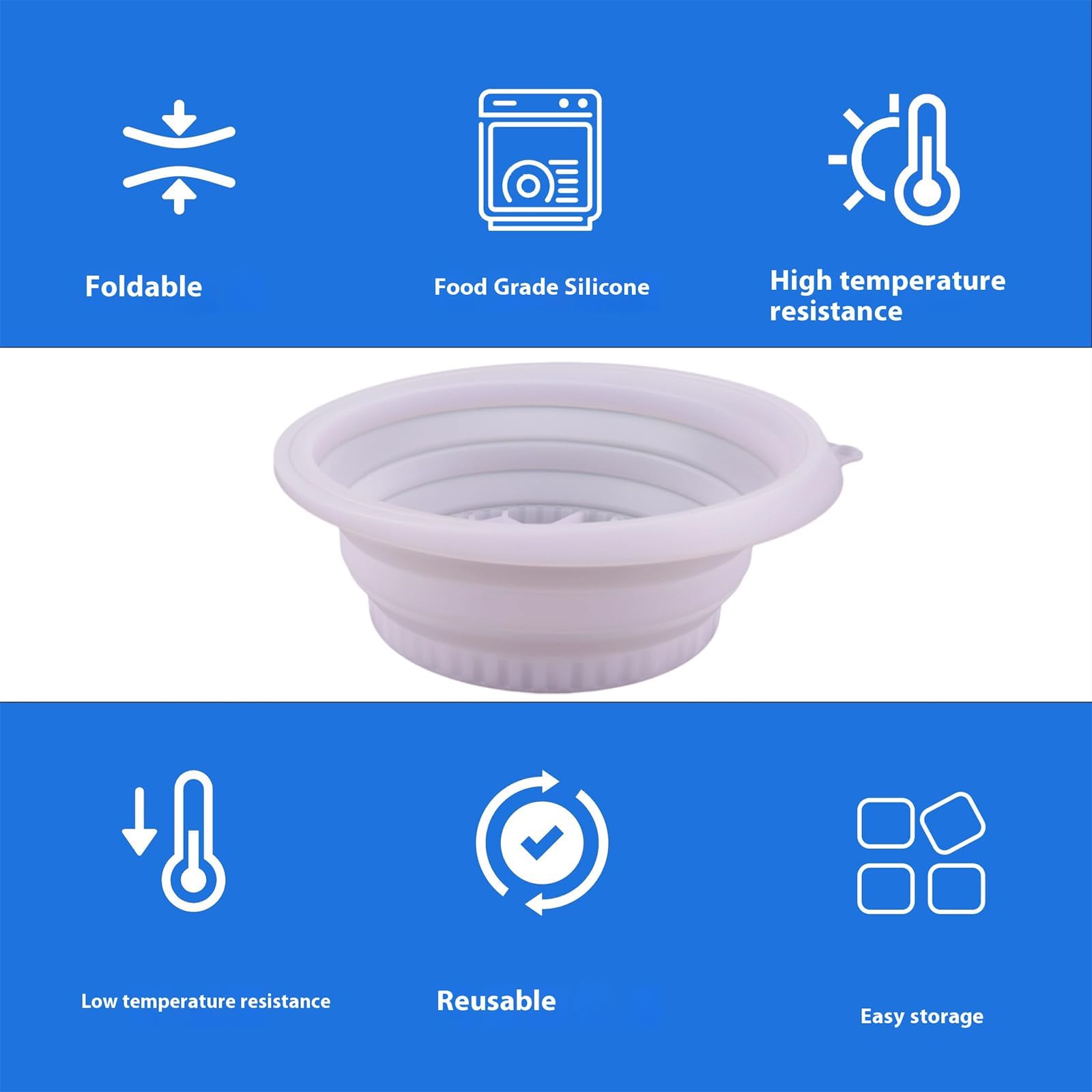 Tarange Eisbad Gesicht Bowl, Faltbar Silikon-Eisbecken mit Integrierter Eiswürfelschale, Tragbare Face Ice Bath Bowl für Beruhigung der Haut, Kältetherapie, Zuhause Schwellungen (Lila)