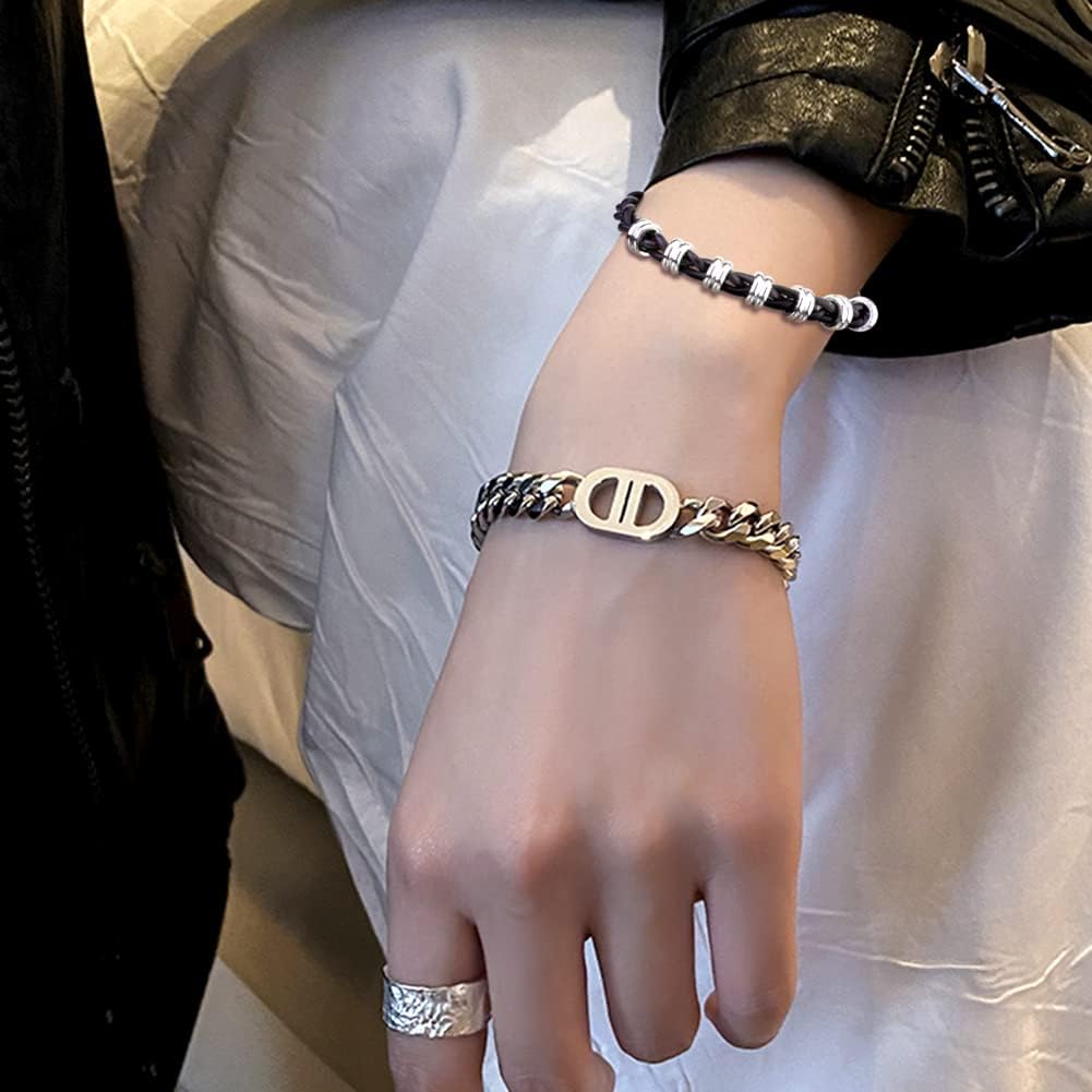 Fashewelry 50Pcs 304 Stainless Steel Large Hole Spacer Beads 8x4mm Column Grooved European Paracord Beads for Lanyard Snake Chain Leather Bracelet DIY Jewelry Making Findings Hole: 5mm - Image 4