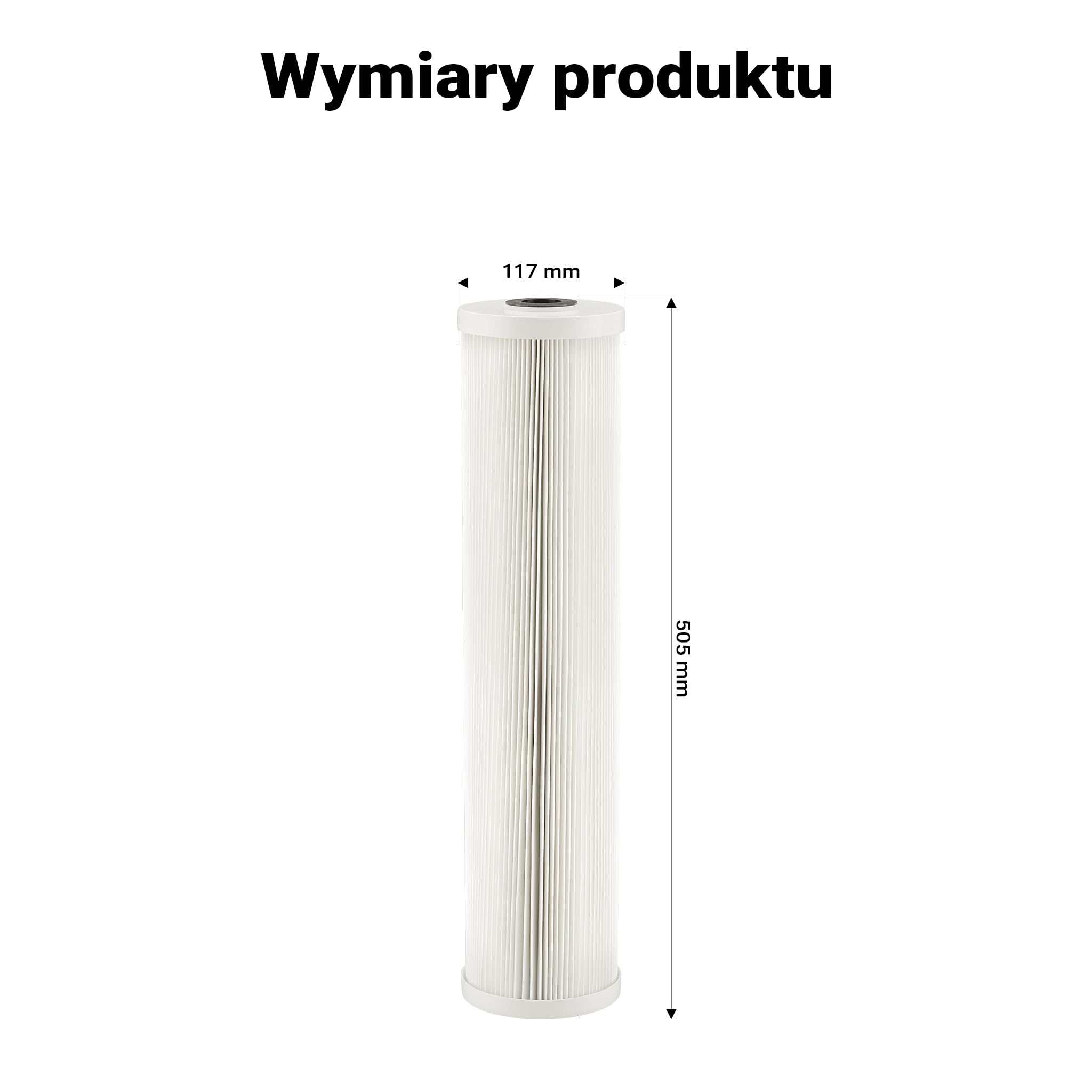 Naturewater Wkład filtracyjny plisowany 20", wkład do uzdatniania wody pitnej, skuteczna filtracja wody w domu, filtr do wody kranowej