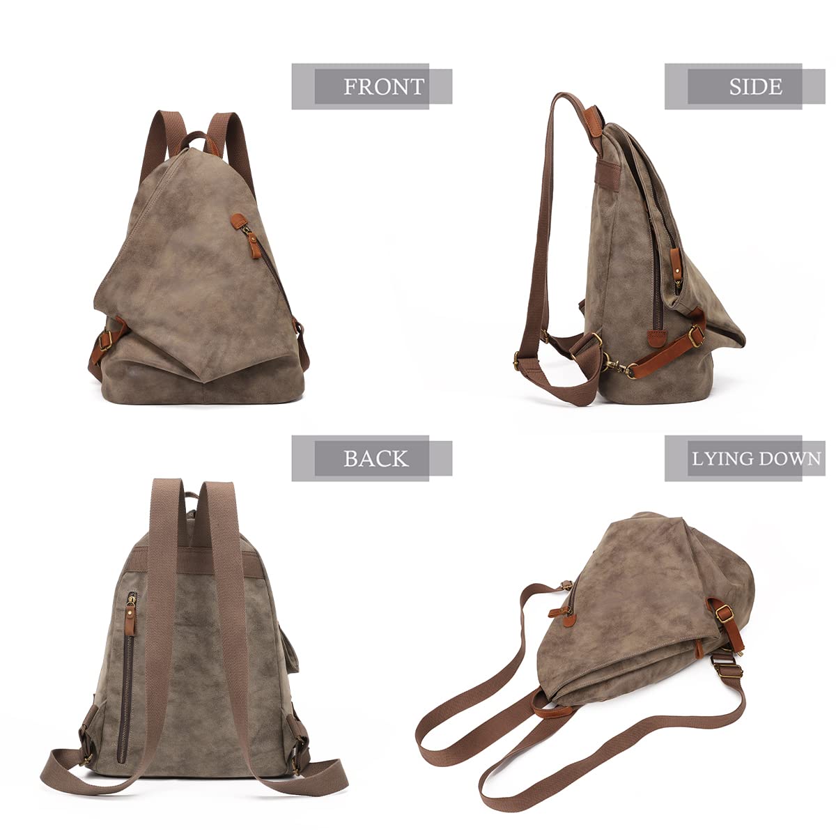 Zaino vintage in tela - Zaino da viaggio grande casual Zaino da viaggio all'aperto Zaini da trekking Borsa a tracolla per uomo Donna