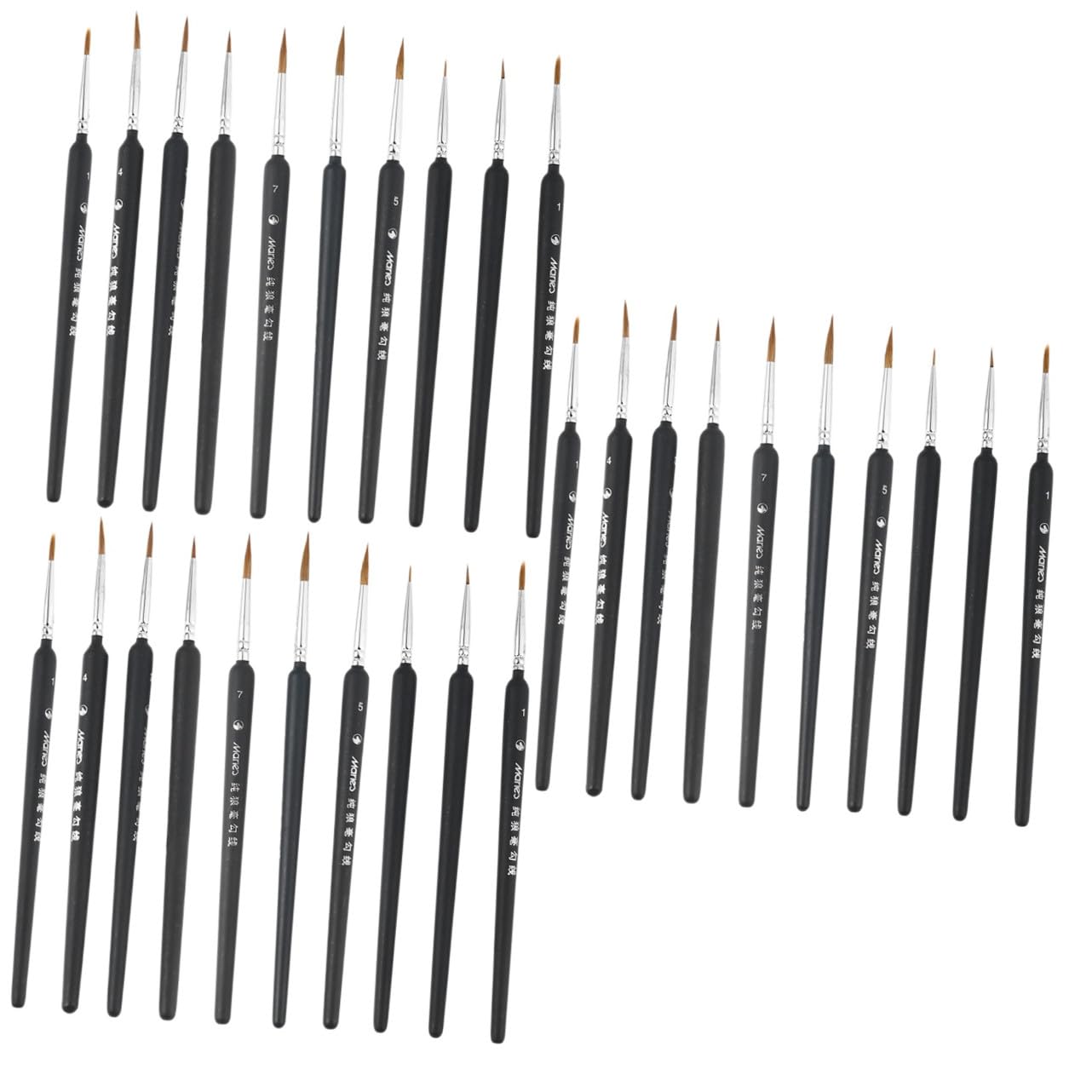 Operitacx 30piezas Pinceles De Dibujo para Pintura y Acuarela para Artistas y Principiantes Set De Pinceles De Punta Fina para Detalles Artísticos