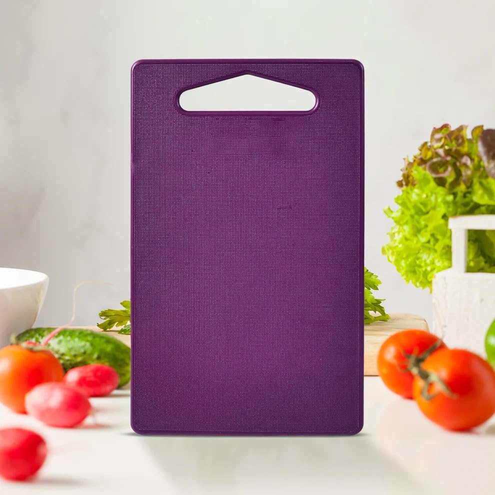 Image of SUPERMOM Chopping Board 1 Pc - Unbreakable Plastic Food Grade Cutting Board for Vegetables Fruits - Lightweight Durable Easy Grip Chopping Board for Daily Kitchen Use, Multipurpose Food Prep Board