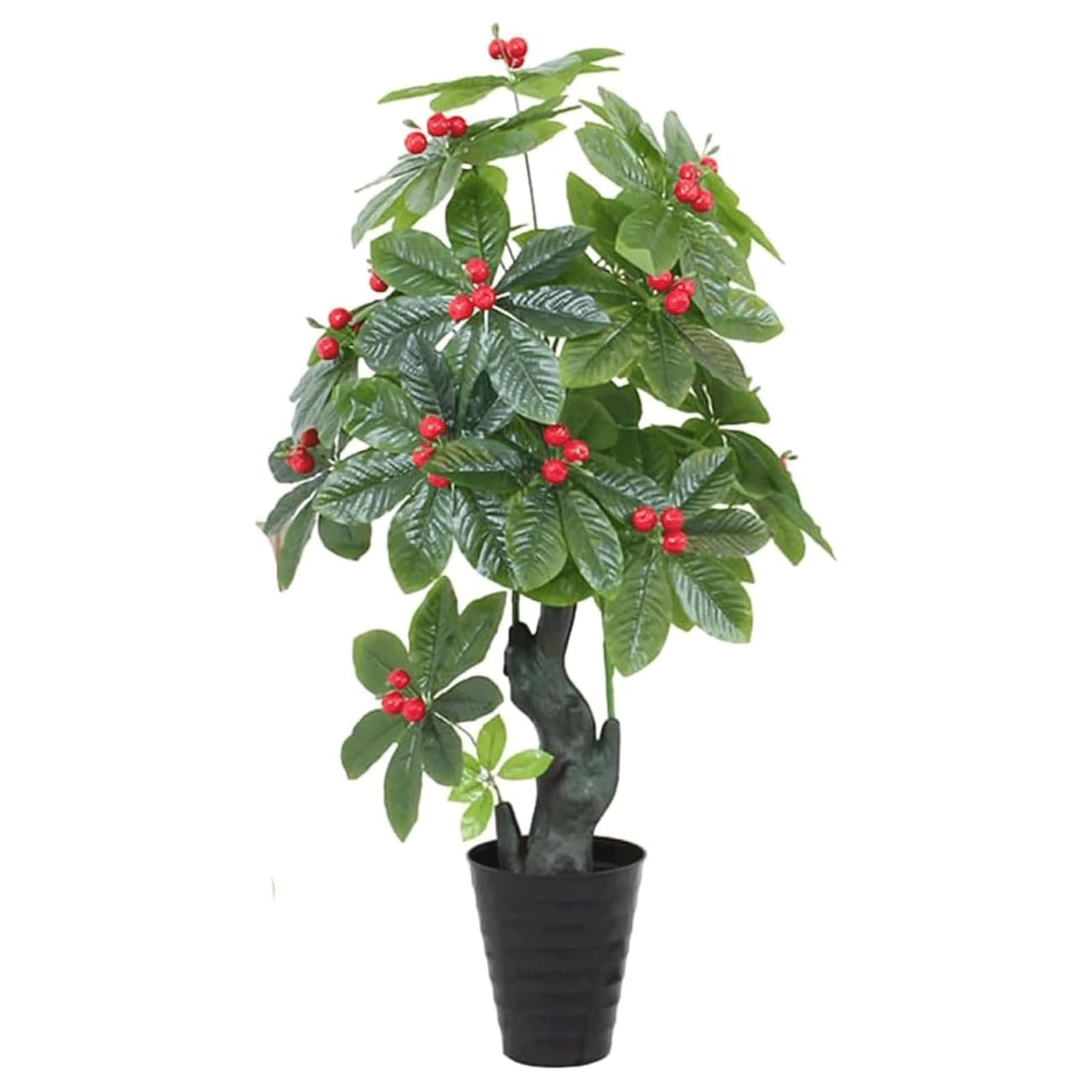 GTHTUHFD Indoor Artificial Trees 150Cm/4.9Ft Green Faux Plant Simulation Rich Tree Green Realistic Fake Fruit Tree Faux Plant