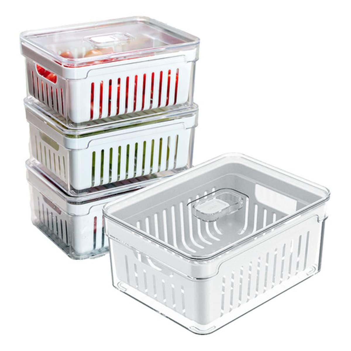 House Organizer Kit 4 Organizadores Geladeira Armário Cozinha 2 — 2 Litros Alimentos