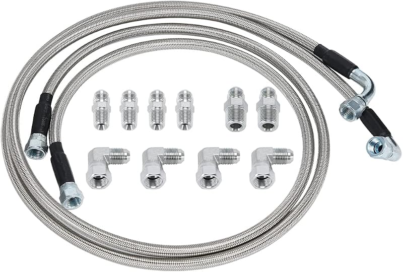 Kit de mangueira do radiador de óleo da transmissão 6AN com malha de aço inoxidável e PTFE – 1 kit