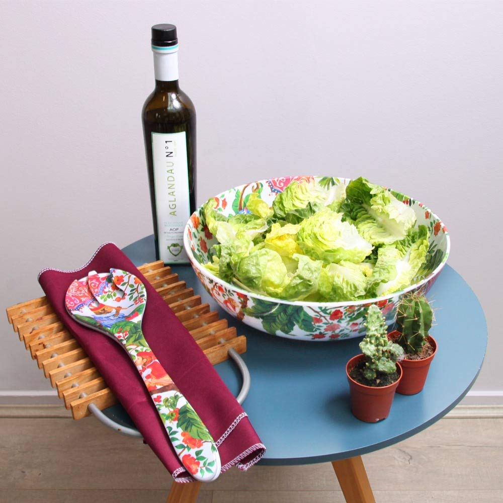 Secret de Gourmet Slakom/serveer schaal - groen kunststof - 24 cm