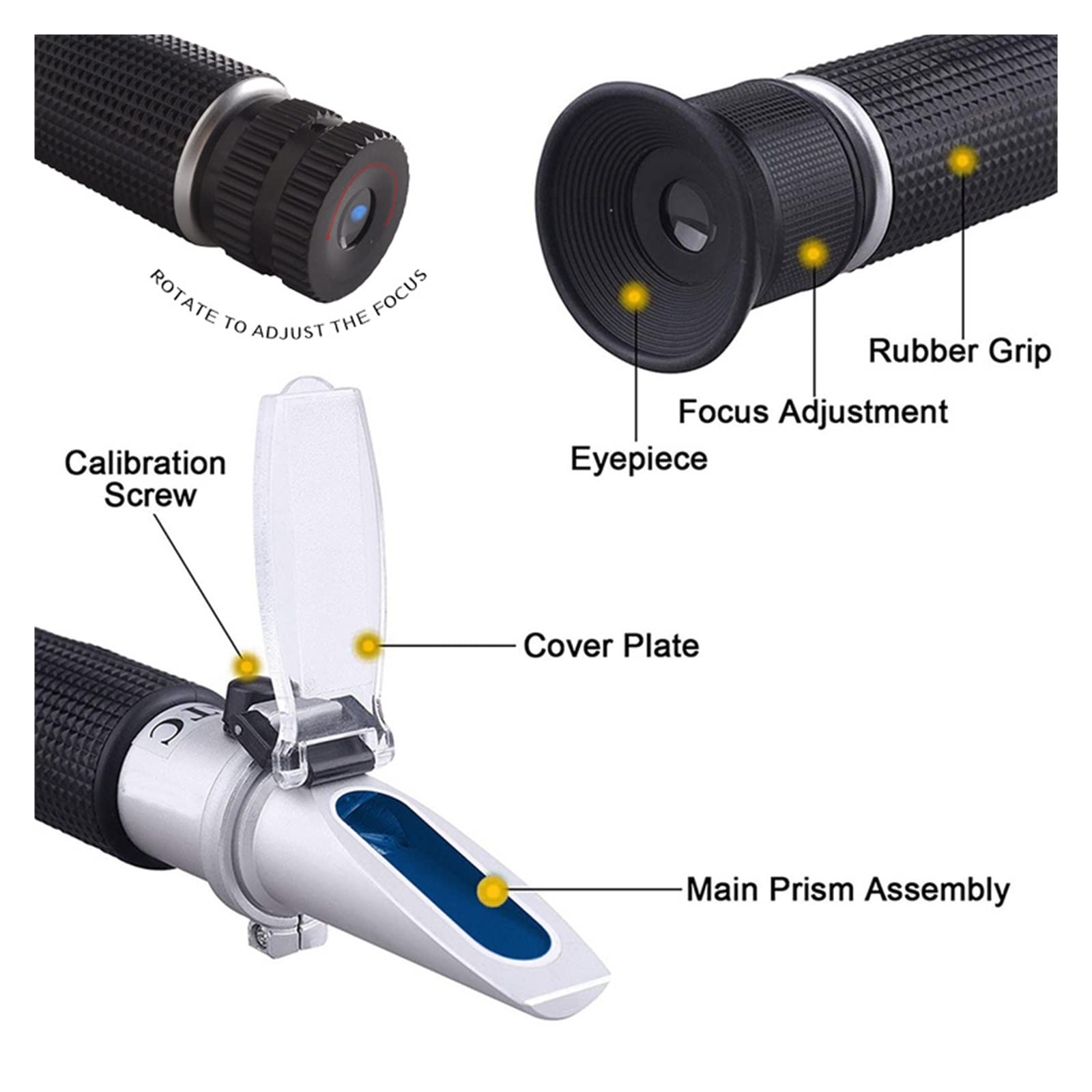 Refractómetro de salinidad Medidor de Agua Lector de Agua Marine 0~10% Prueba de Prueba de Acuario de Sal Digital Ph Medidor Aquario Suelo OperacióN Y CalibracióN Simples