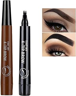 2PCS Eyebrow Pen,Eyebrow Pencil,Eyebrow Tint,Eyebrow Pencil Dark Brown,Brow Pen,Waterproof Eyebrow Pencil,Black Eyebrow Pencil(Dark Brown&Black)