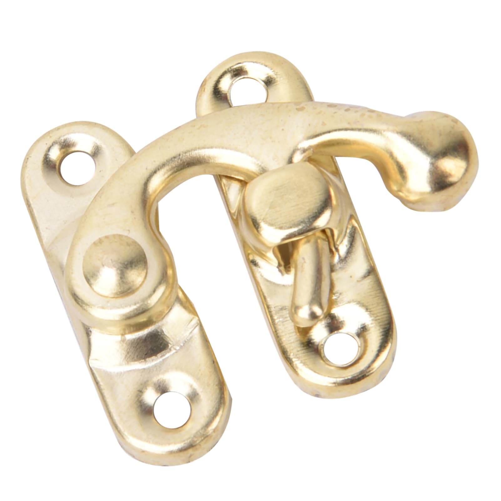 30PCS Antique Hook Hasp, Small Box Hasps Small Latch Antique Bronze Right Latch Hook Hasp Jewelry Box Latch 3.2 X 2.8cm (Yellow Right Hook)