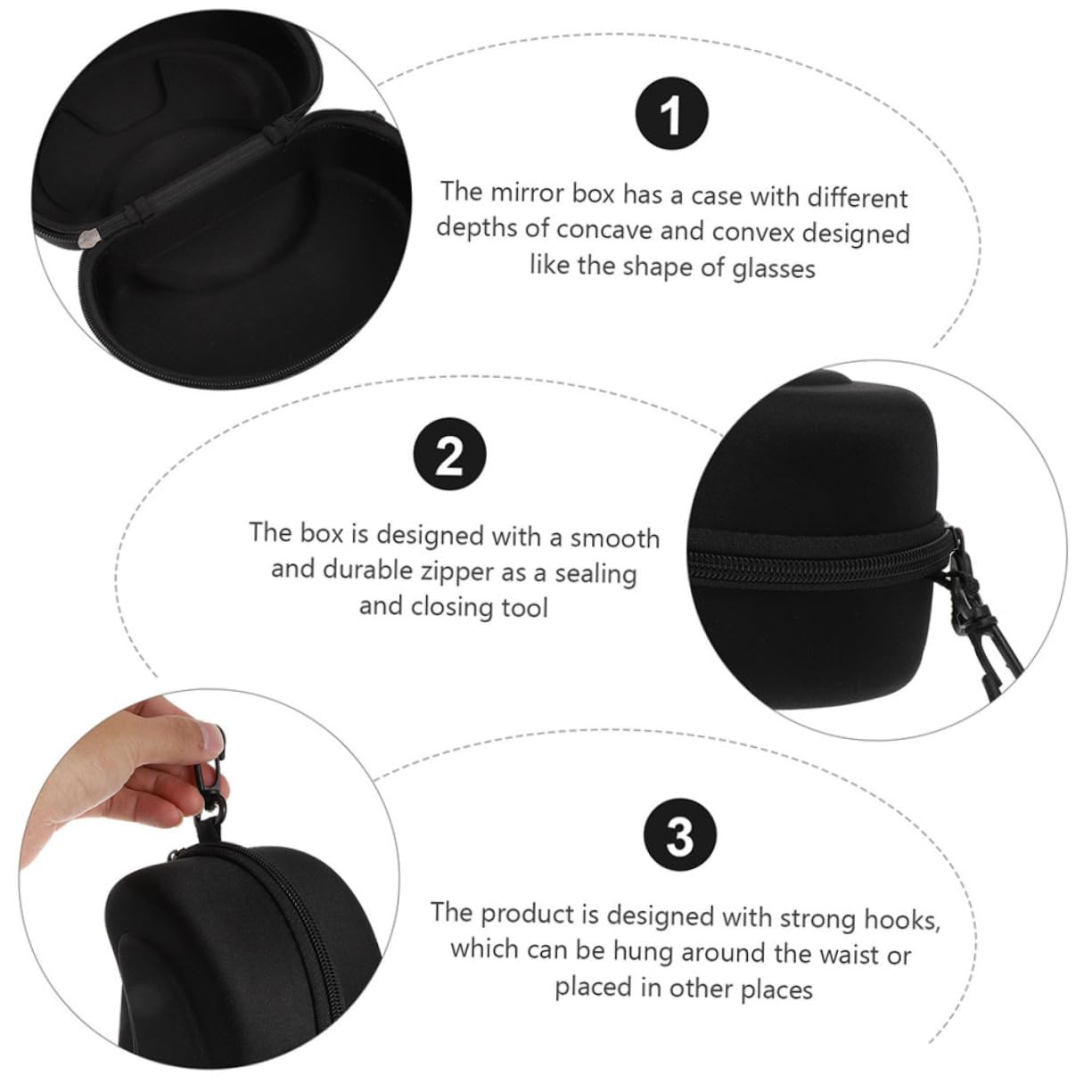 FOMIYES Borsa Per Occhiali Da Astuccio Per Occhiali Da Sole Custodia Per Occhiali Da Sole Contenitori Contenitore Per Occhiali Da Sole Eva Black
