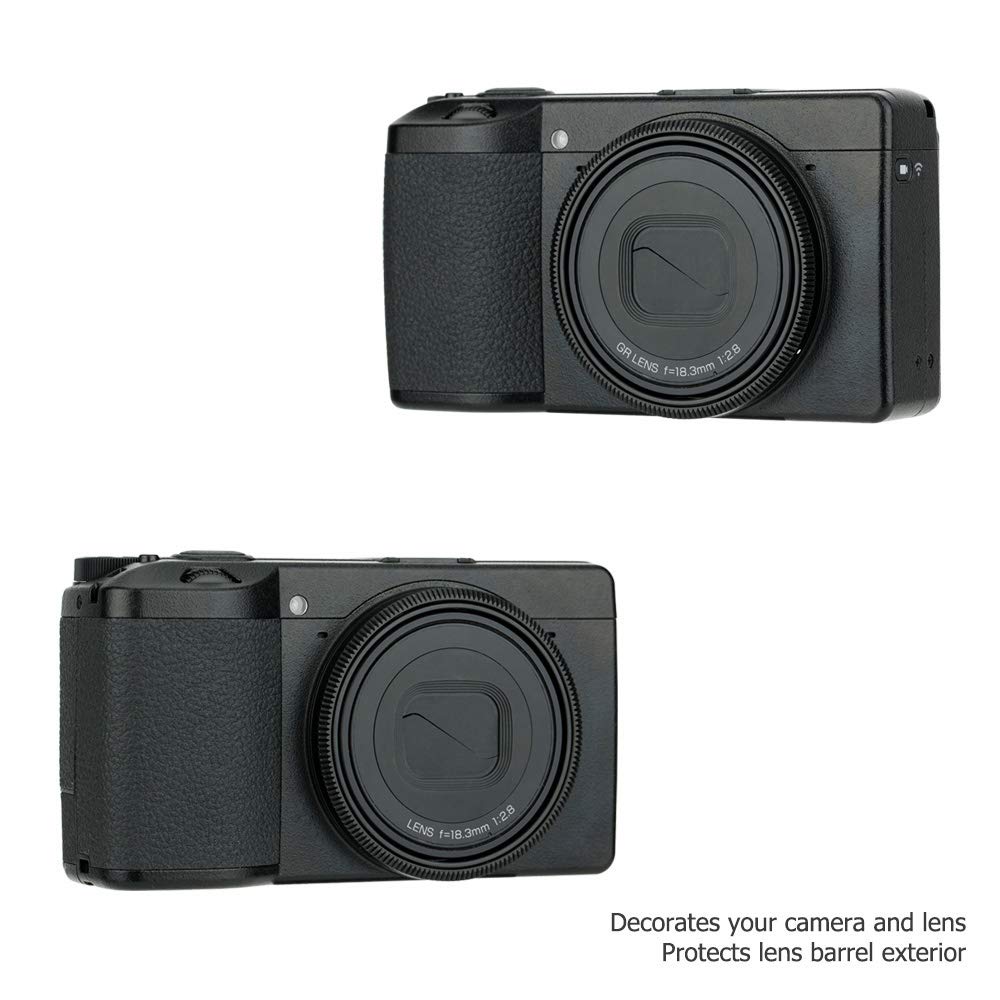 JJC Metallring Ringkappe Adapter für Ricoh GR III GRIII GR3 DSLR Digital Kamera, ersetzt für Ricoh GN-1 Akzentring - schwarz